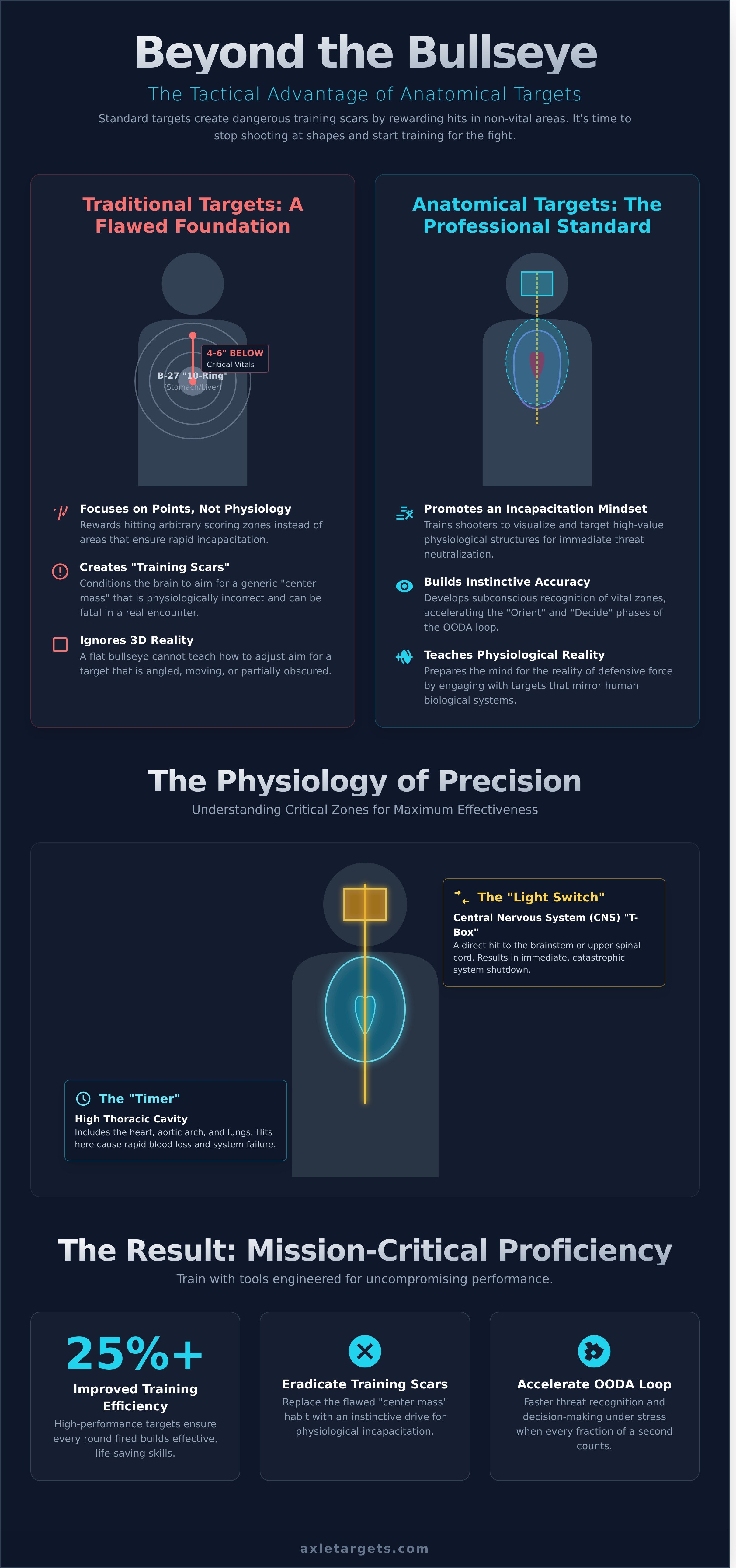 Anatomical shooting targets infographic - visual guide