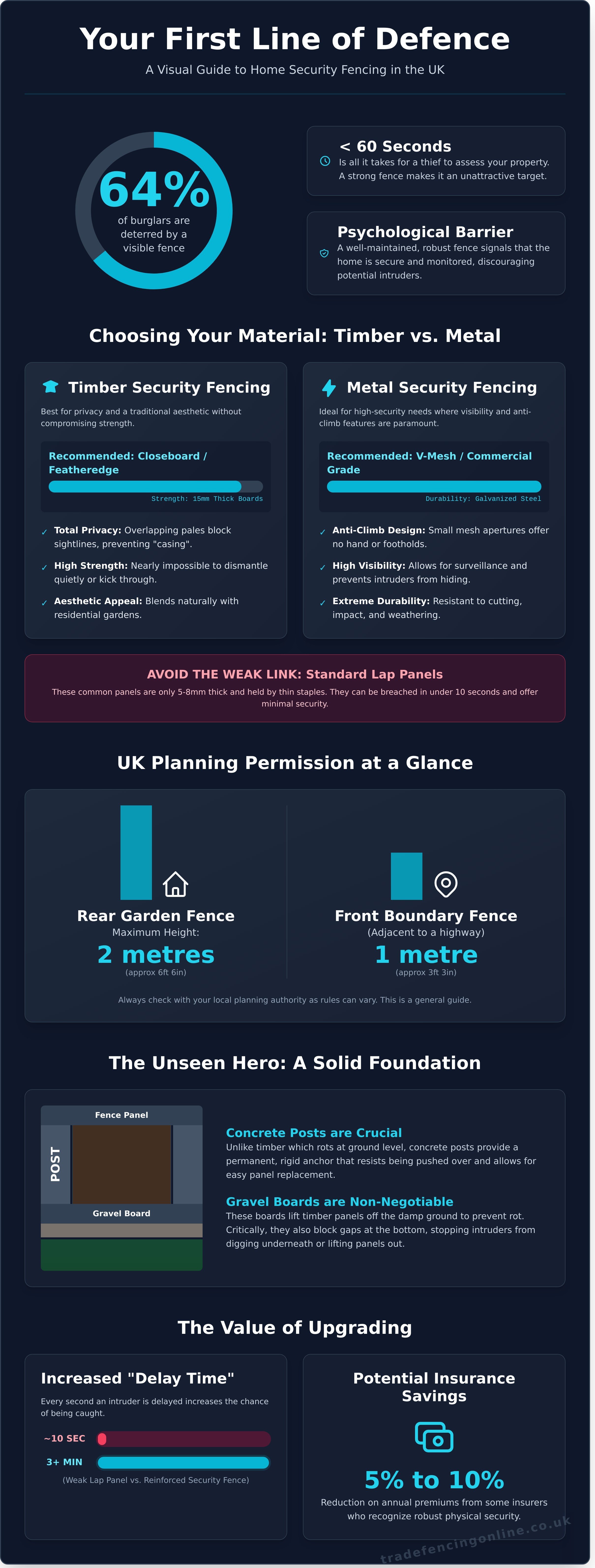 Security fencing for home infographic - visual guide
