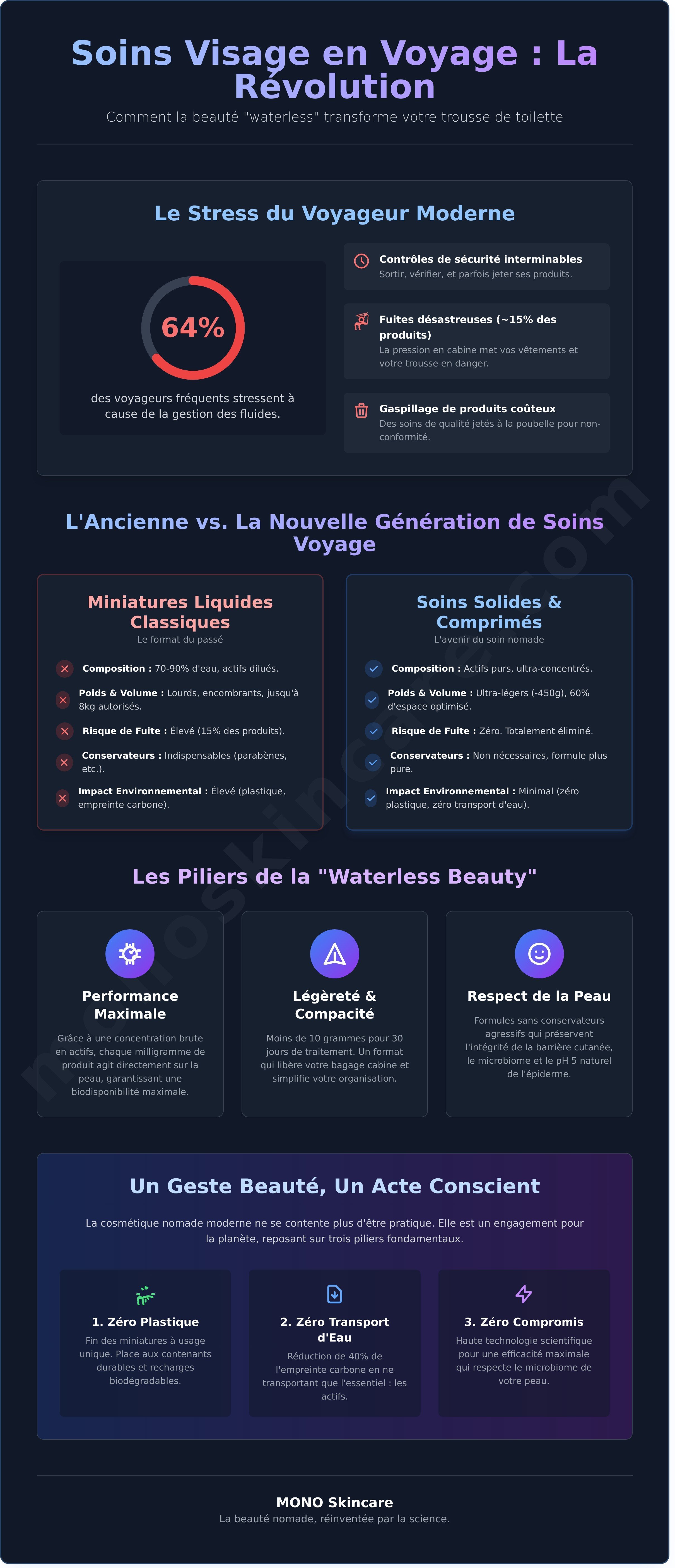 Format voyage soin visage infographic - visual guide