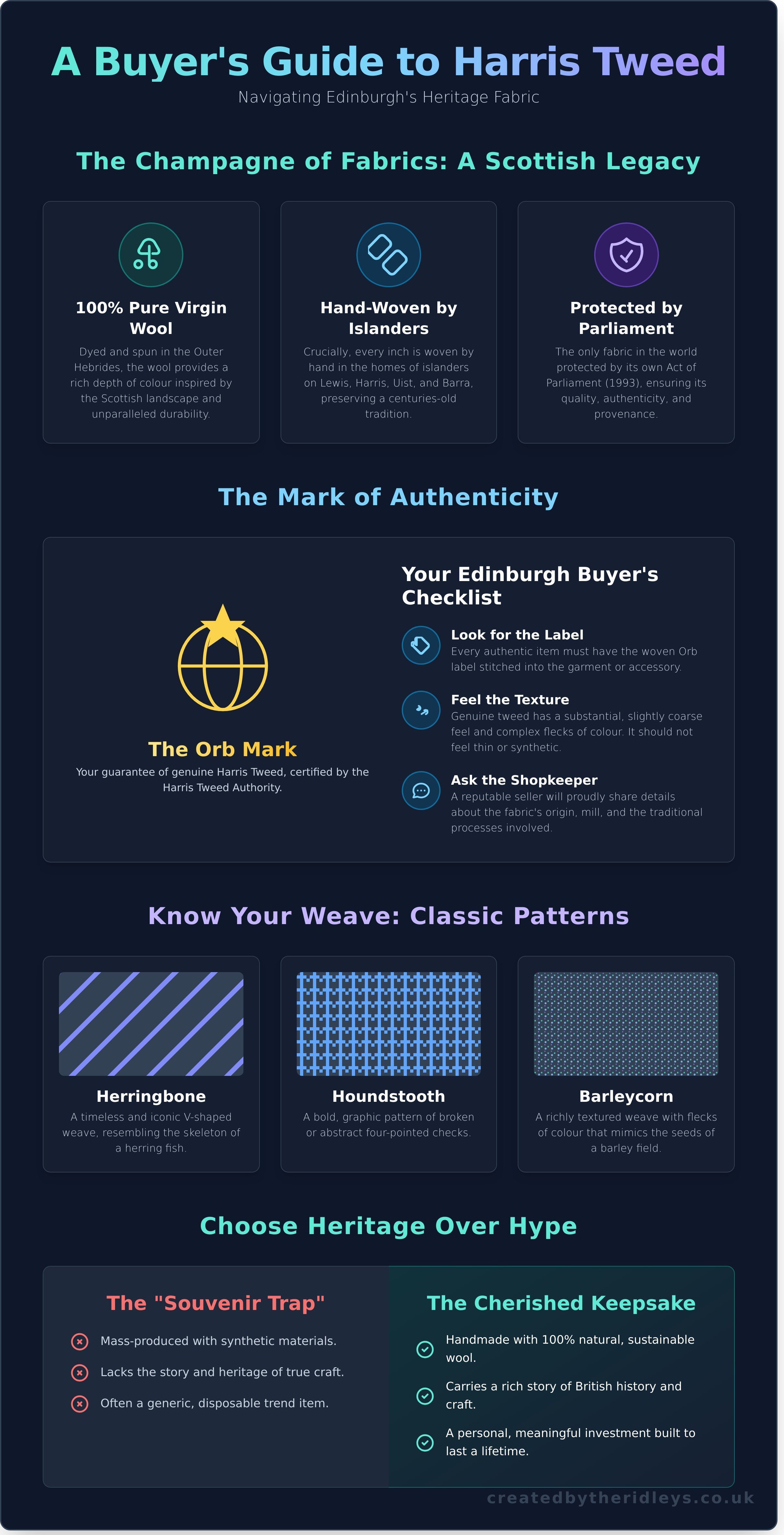 Harris tweed edinburgh infographic - visual guide