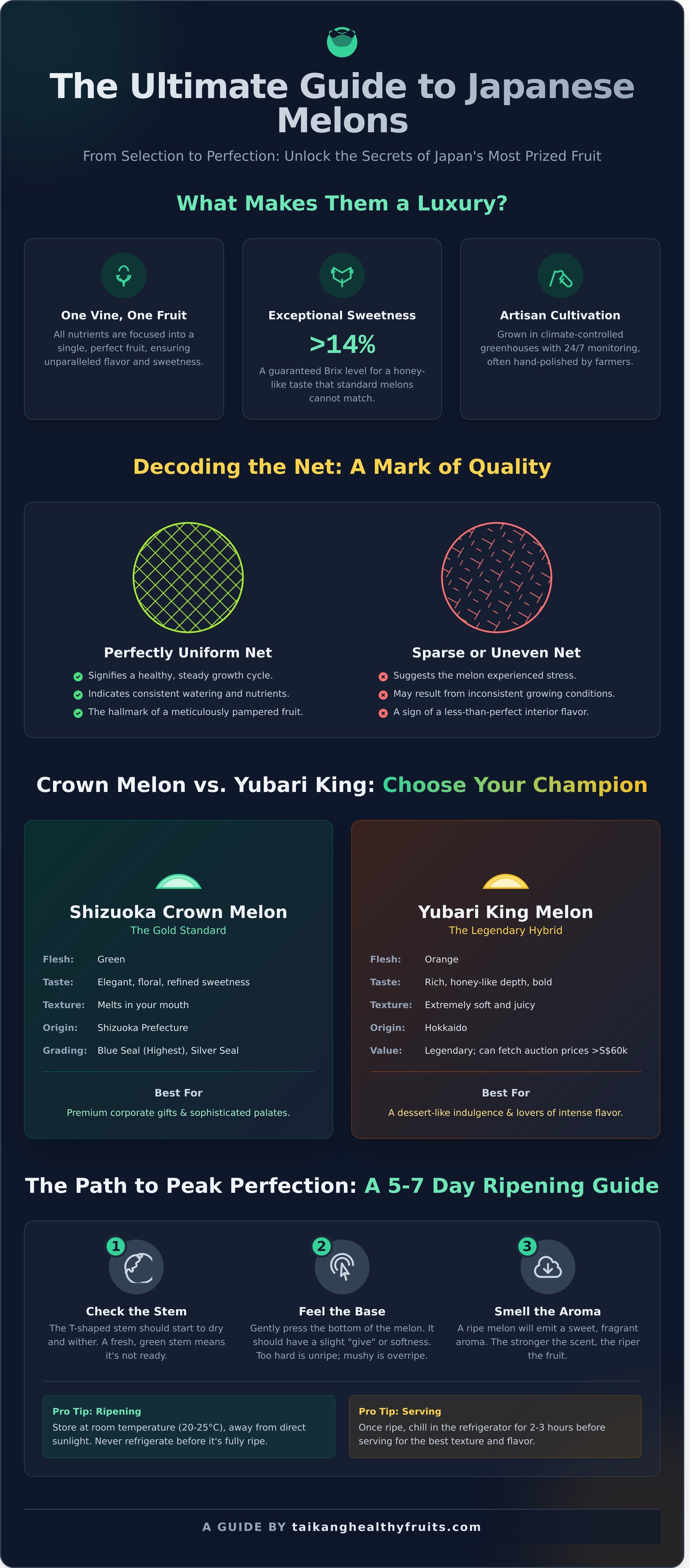 Japanese melon infographic - visual guide