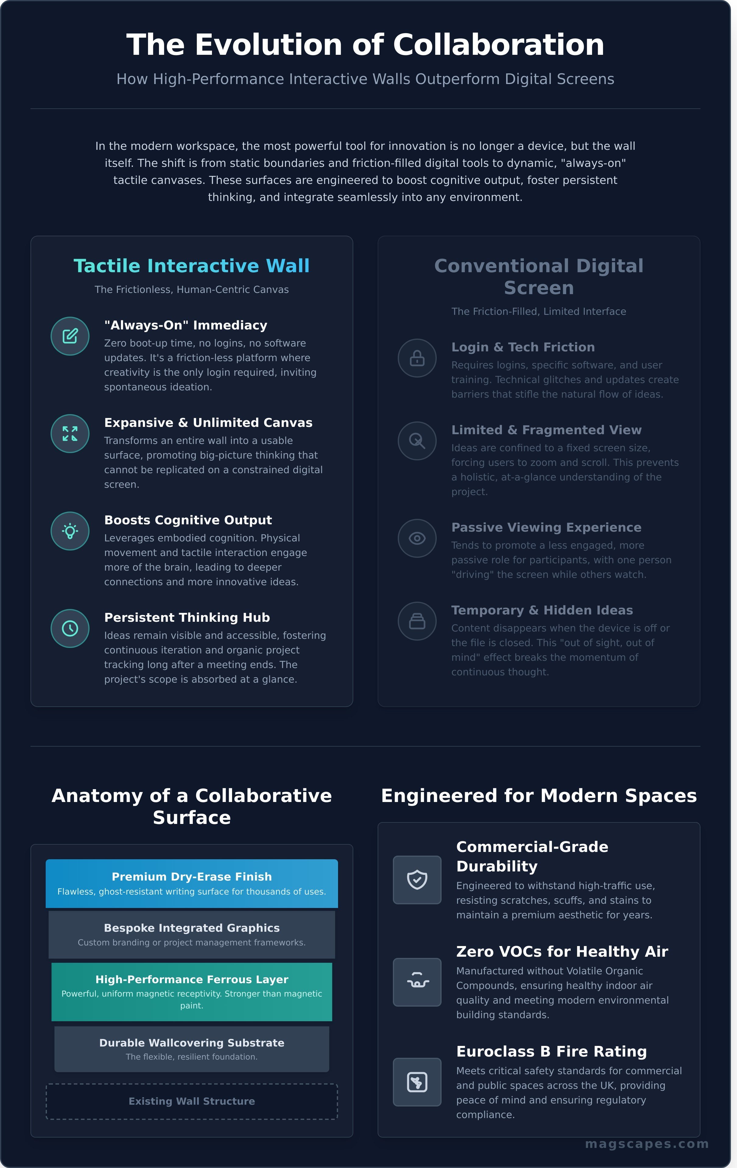 Interactive wall for brainstorming infographic - visual guide