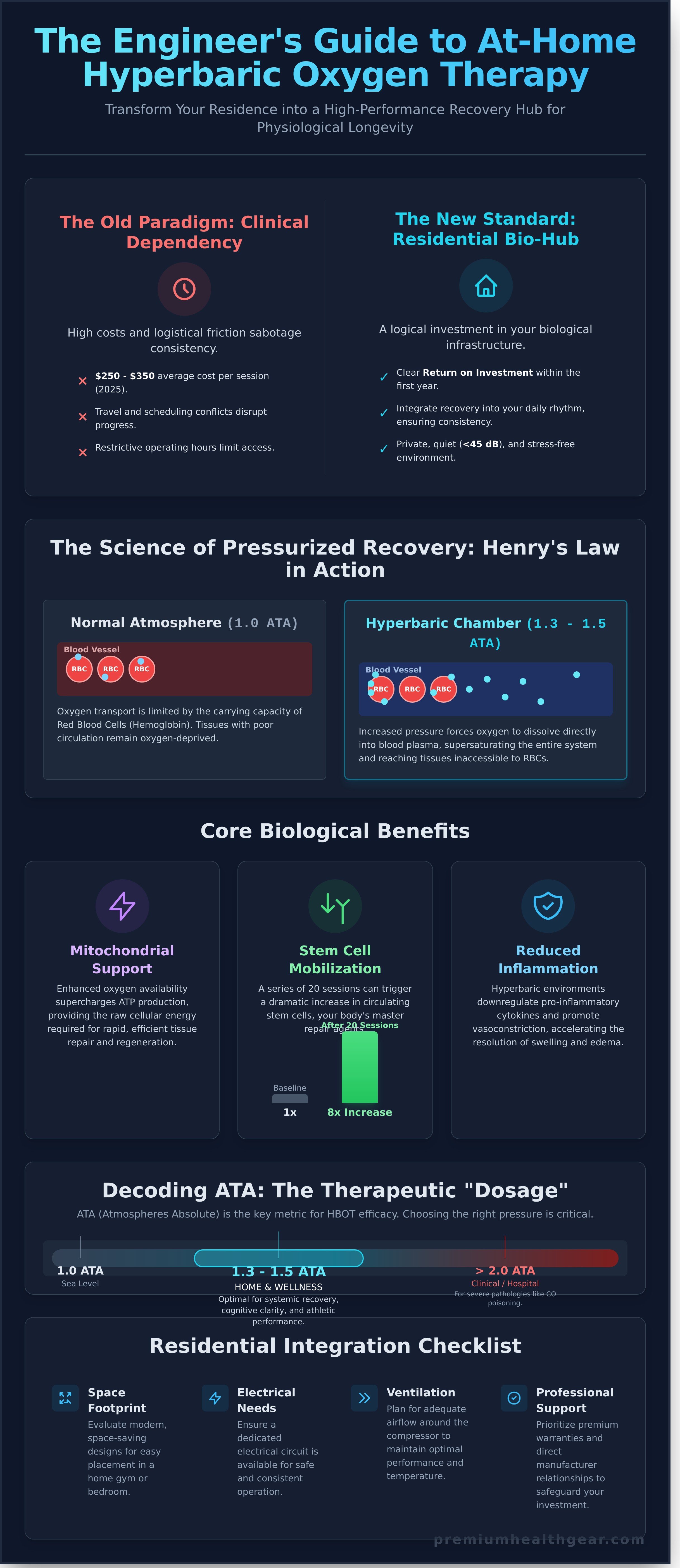 At home hyperbaric chamber infographic - visual guide