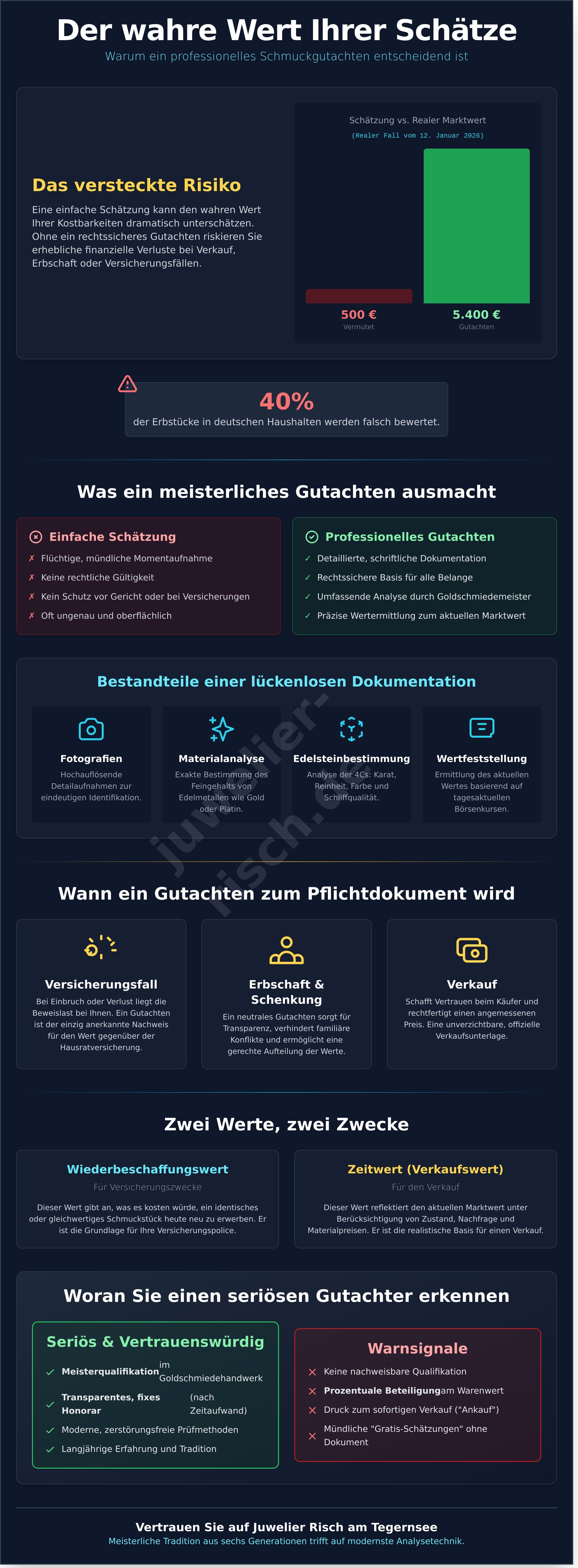 Schmuckgutachten infographic - visual guide