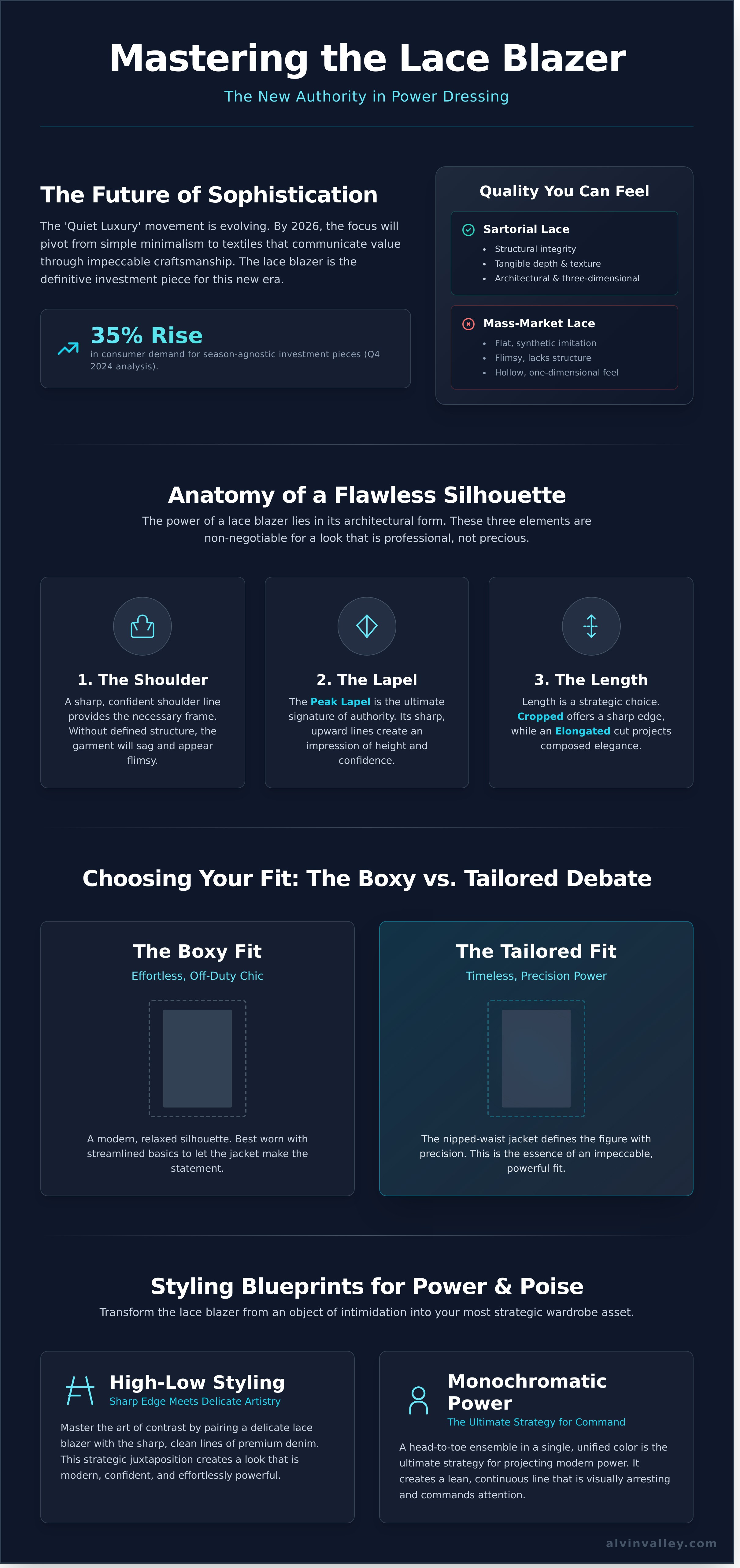 Lace blazer infographic - visual guide