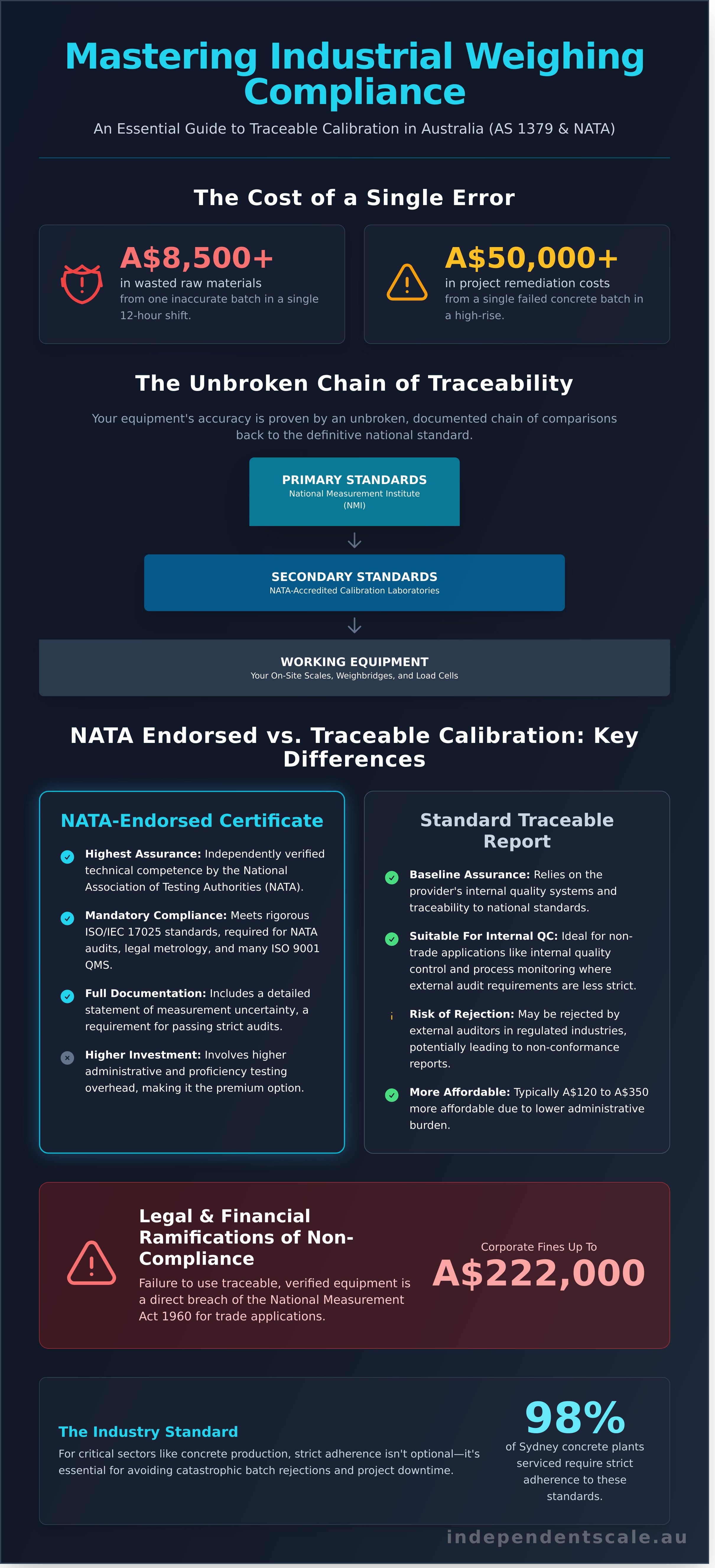 Traceable calibration Australia infographic - visual guide