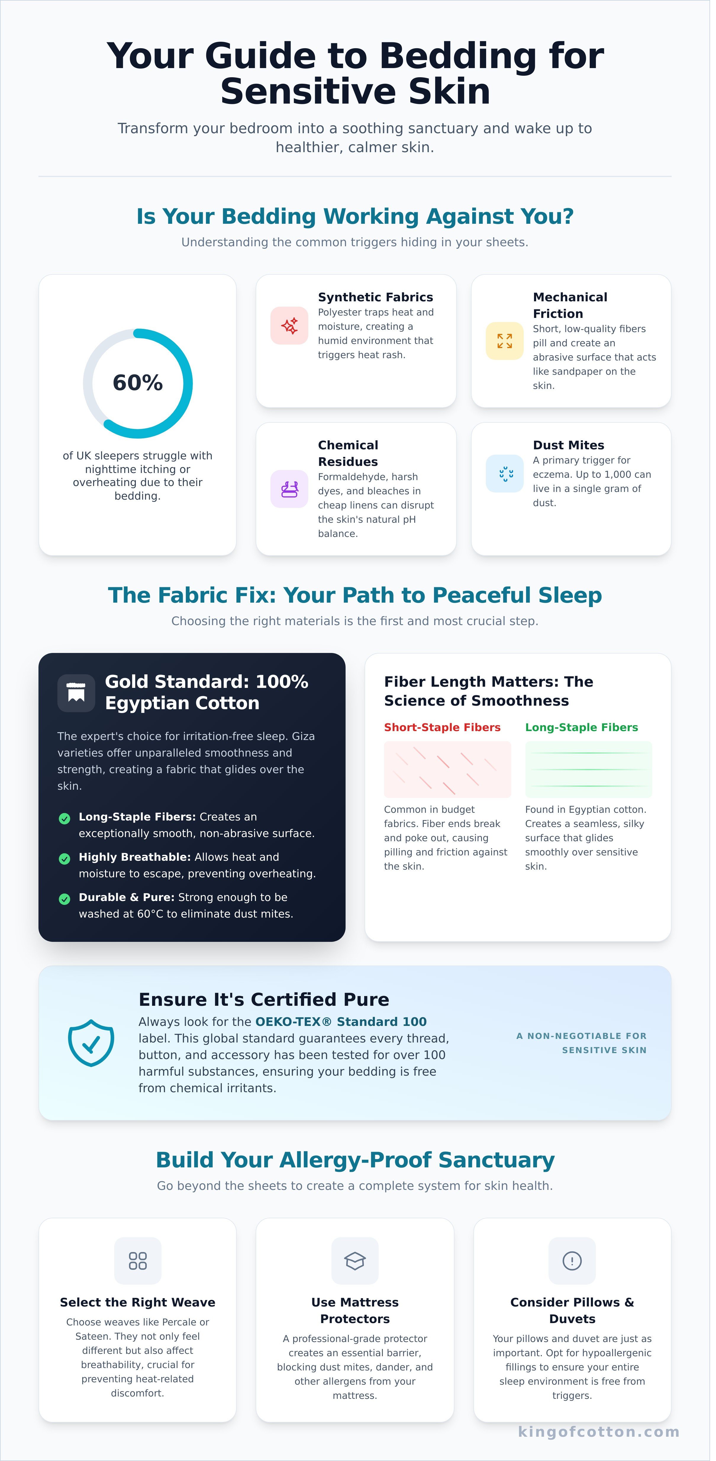 Best bedding for sensitive skin uk infographic - visual guide