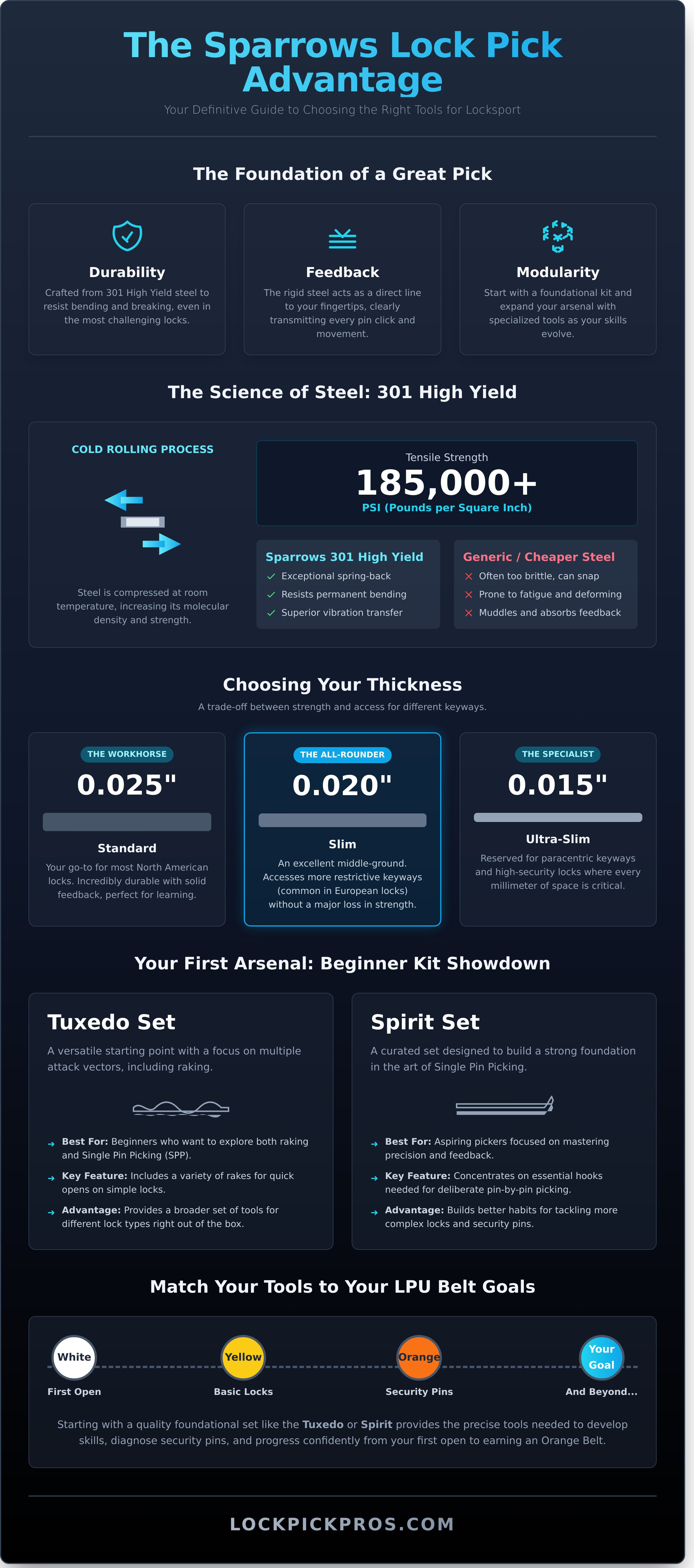 Sparrows lock picks infographic - visual guide