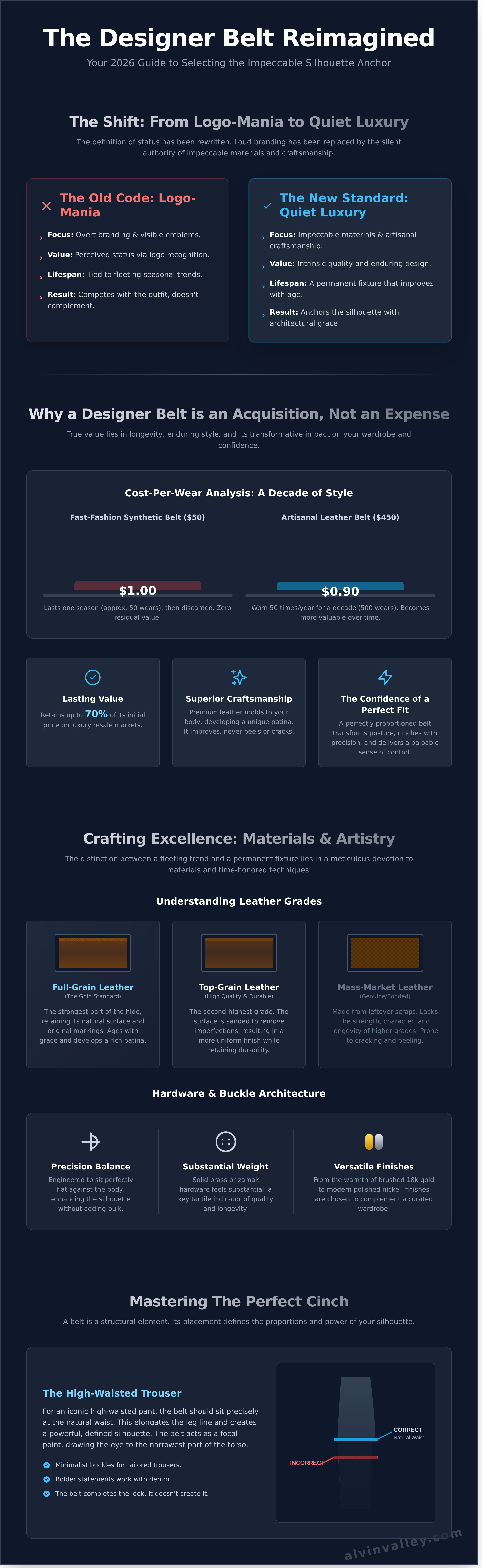 Designer belts infographic - visual guide