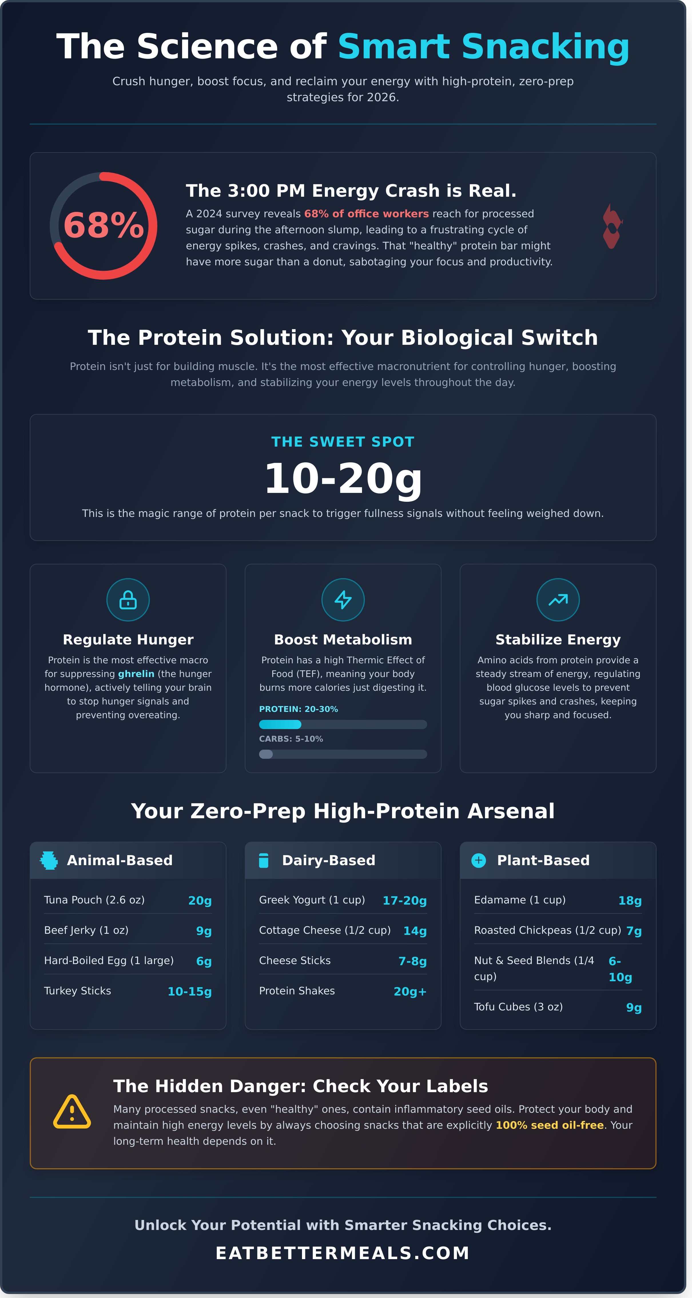 High protein snacks infographic - visual guide