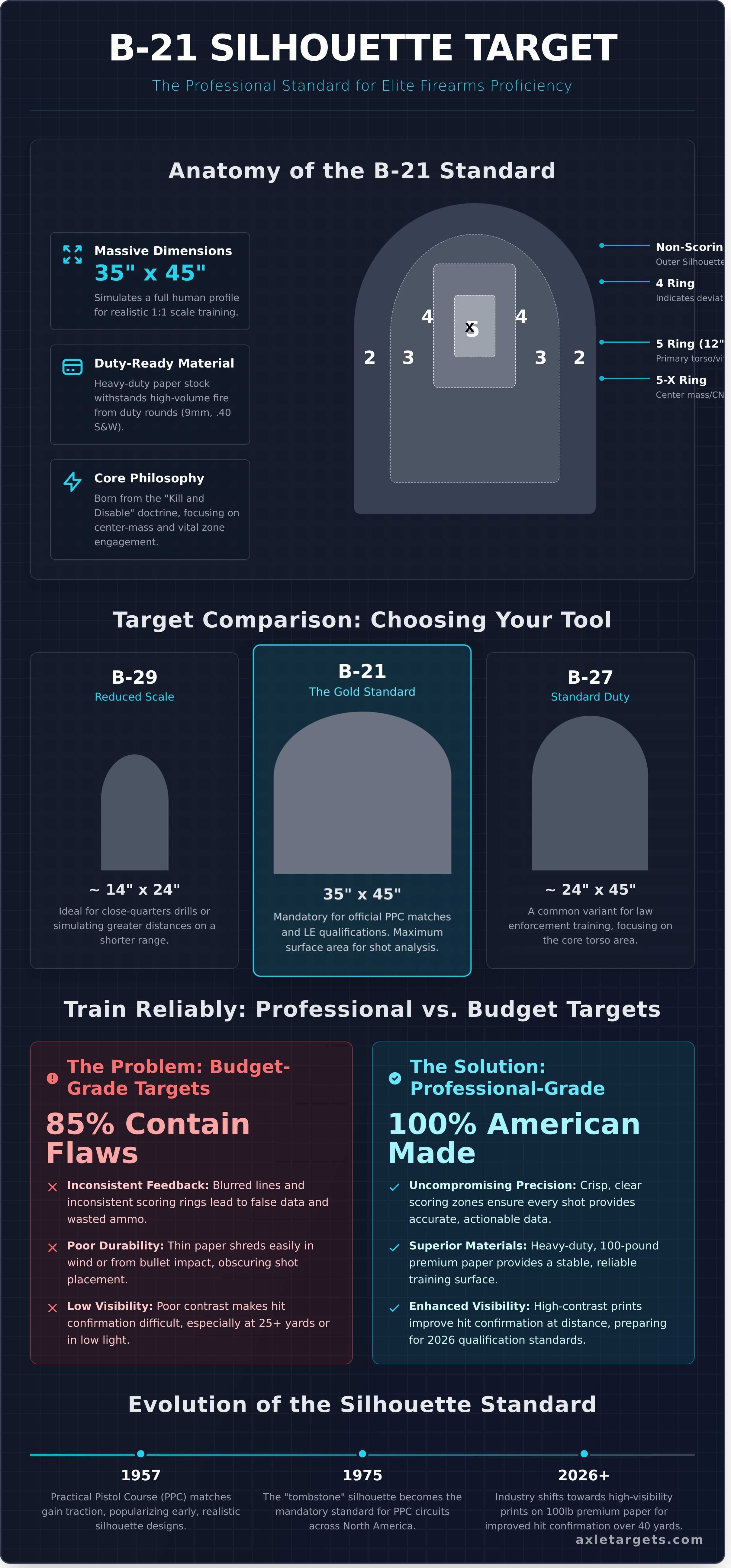 B21 silhouette targets infographic - visual guide