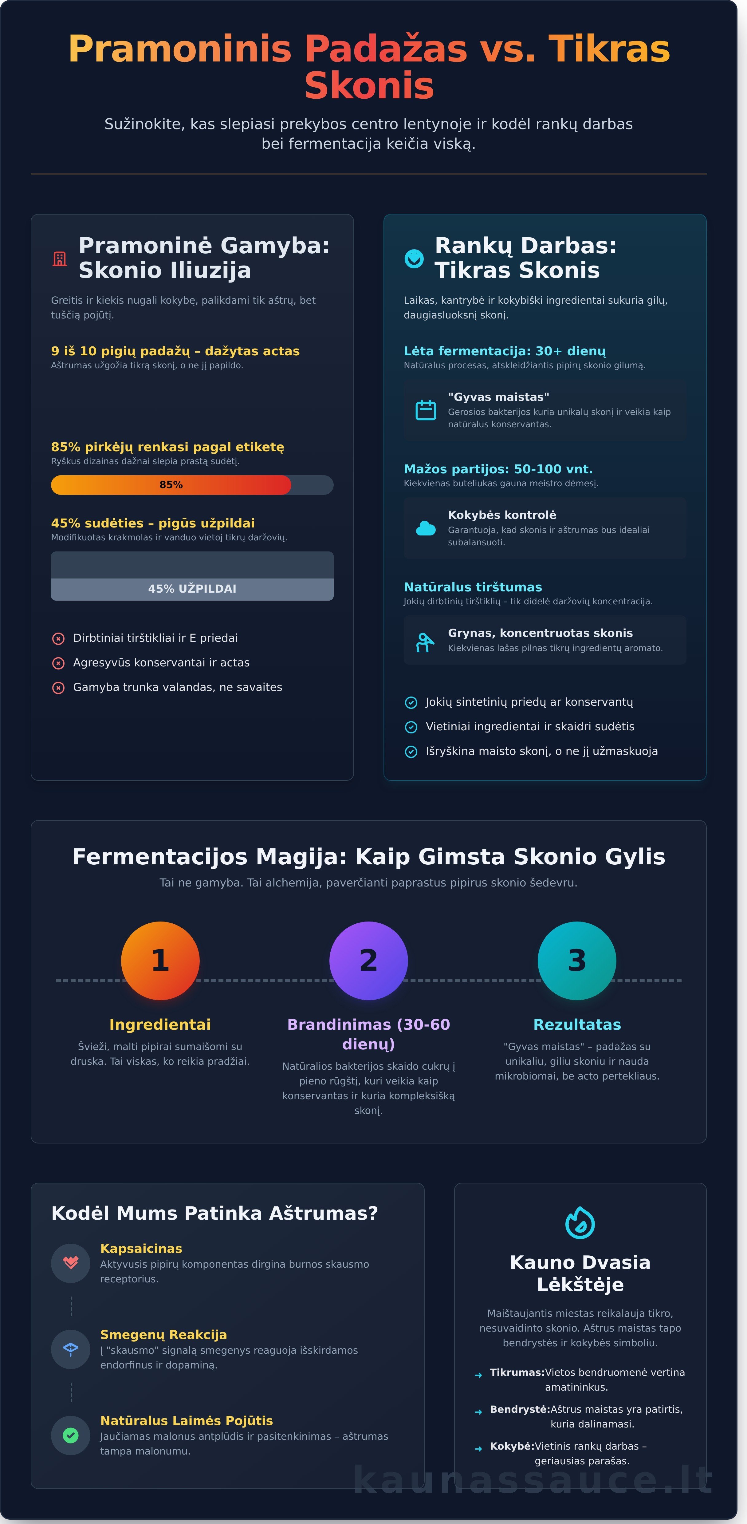 Aštrūs padažai infographic - visual guide