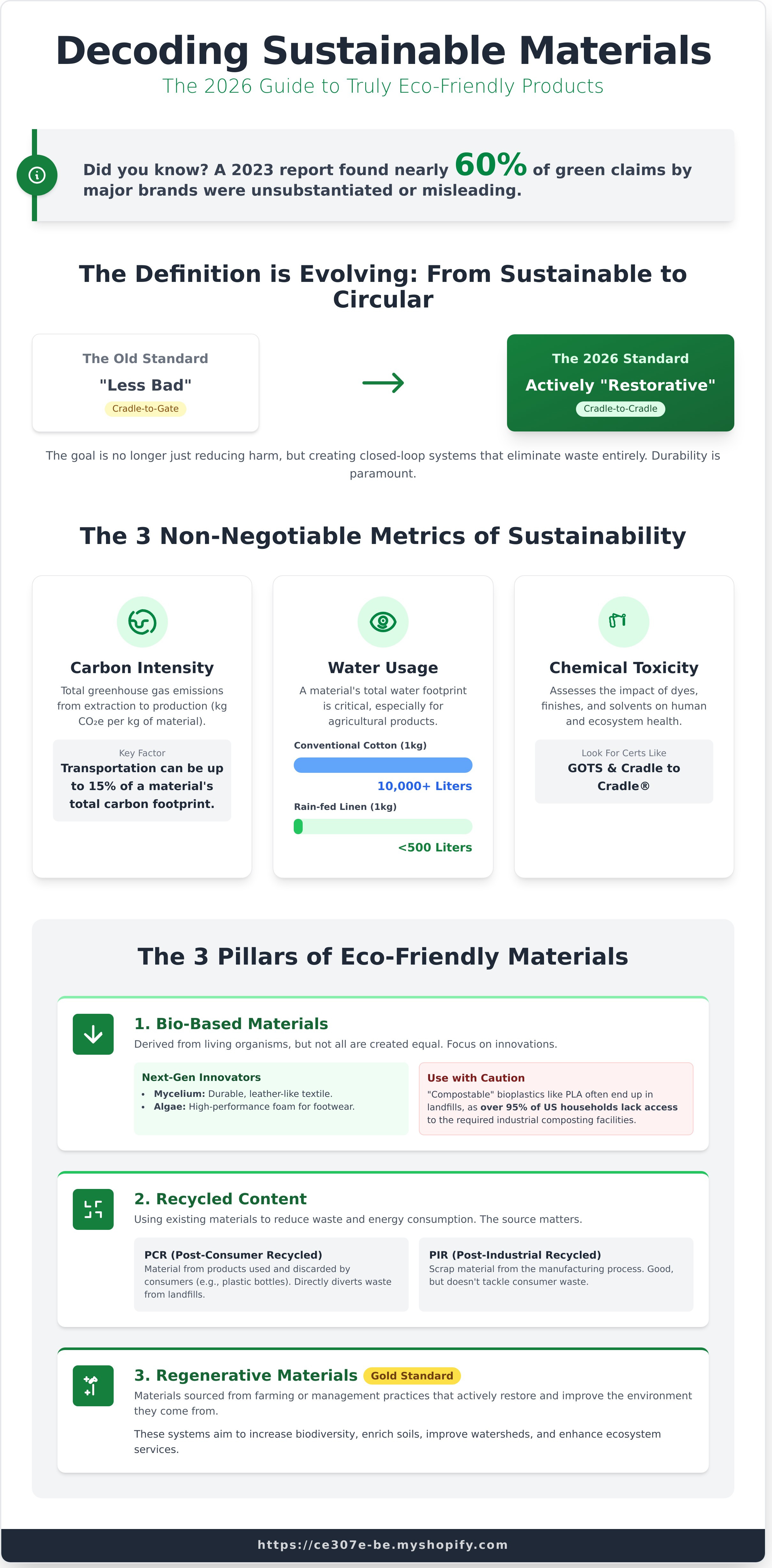Sustainable product materials infographic - visual guide
