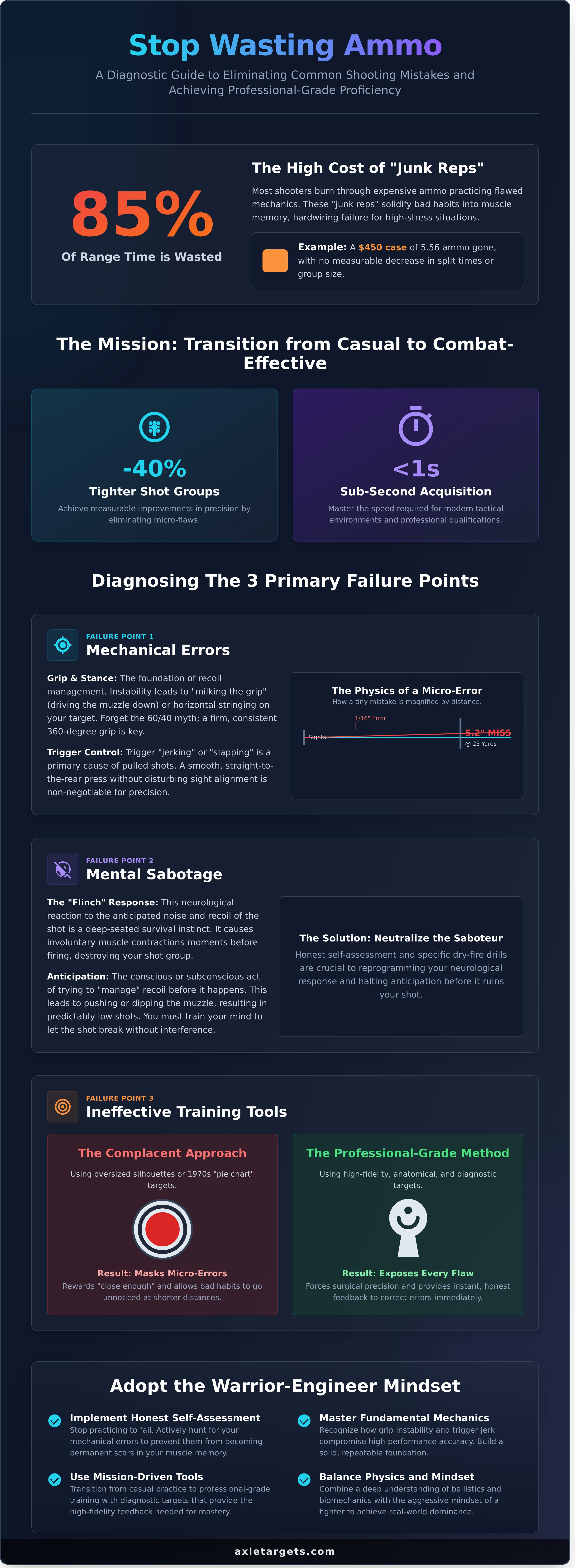 Common shooting mistakes infographic - visual guide