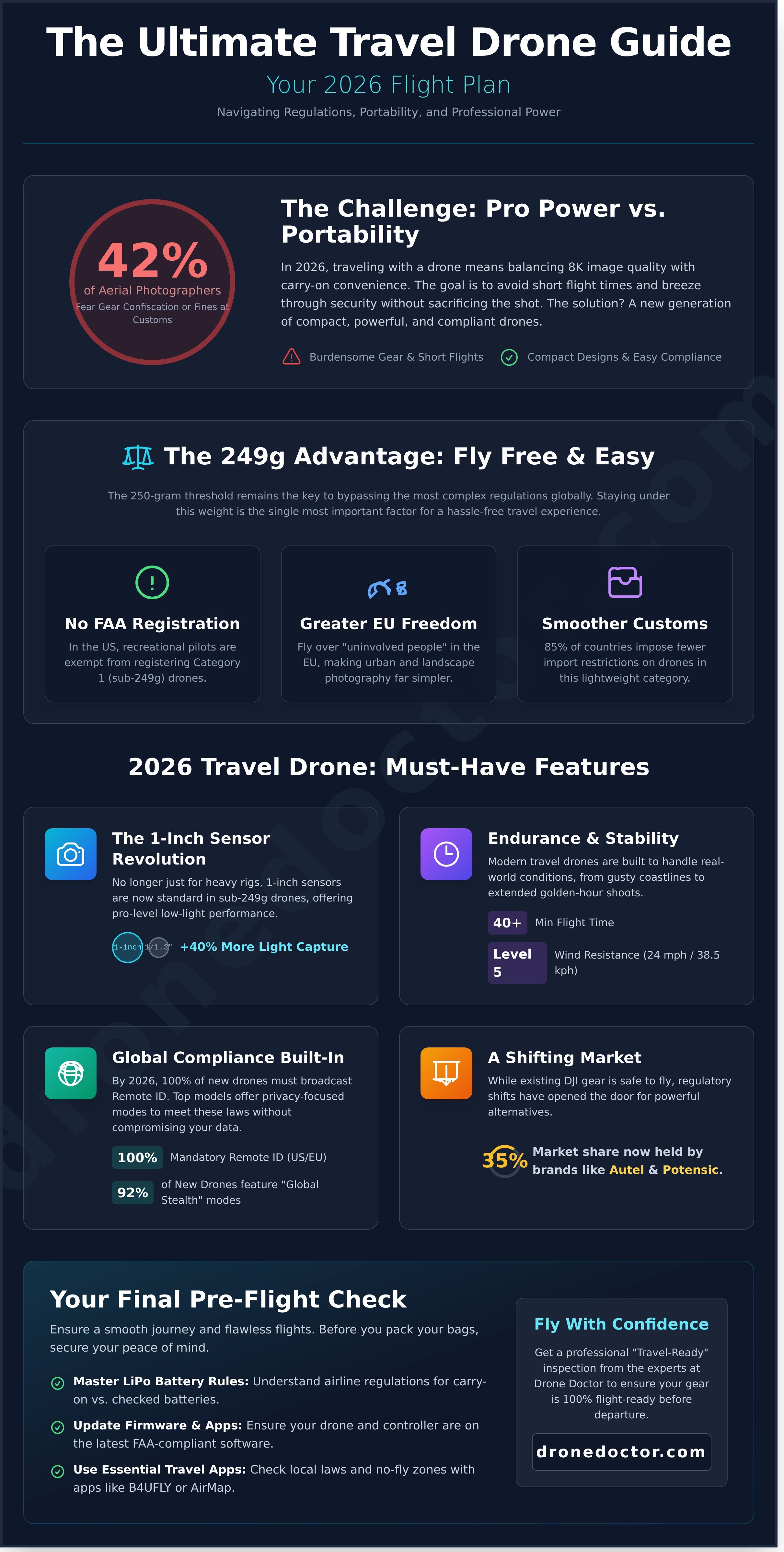 Best drone for travel 2026 infographic - visual guide