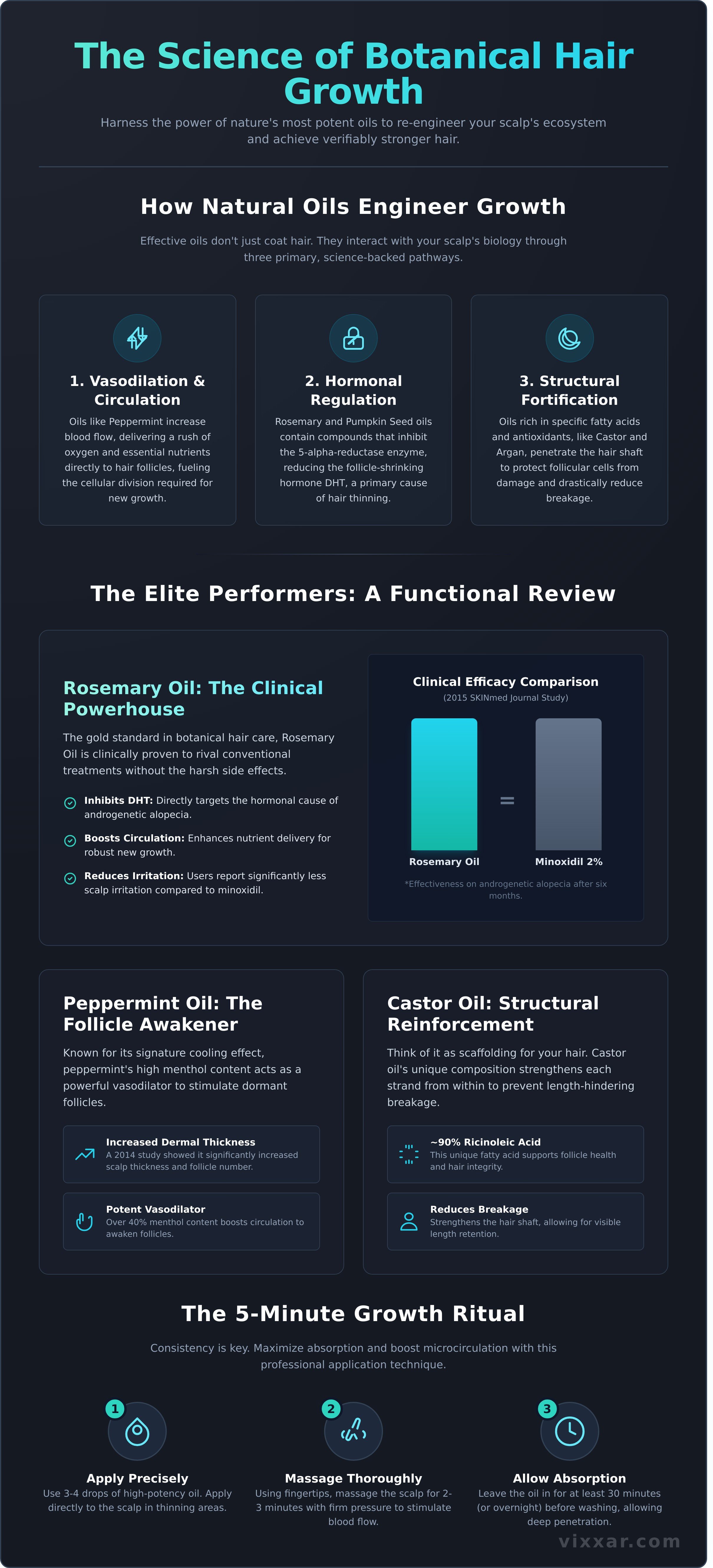 Naturalne oleje wspomagające wzrost włosów – infografika – przewodnik wizualny