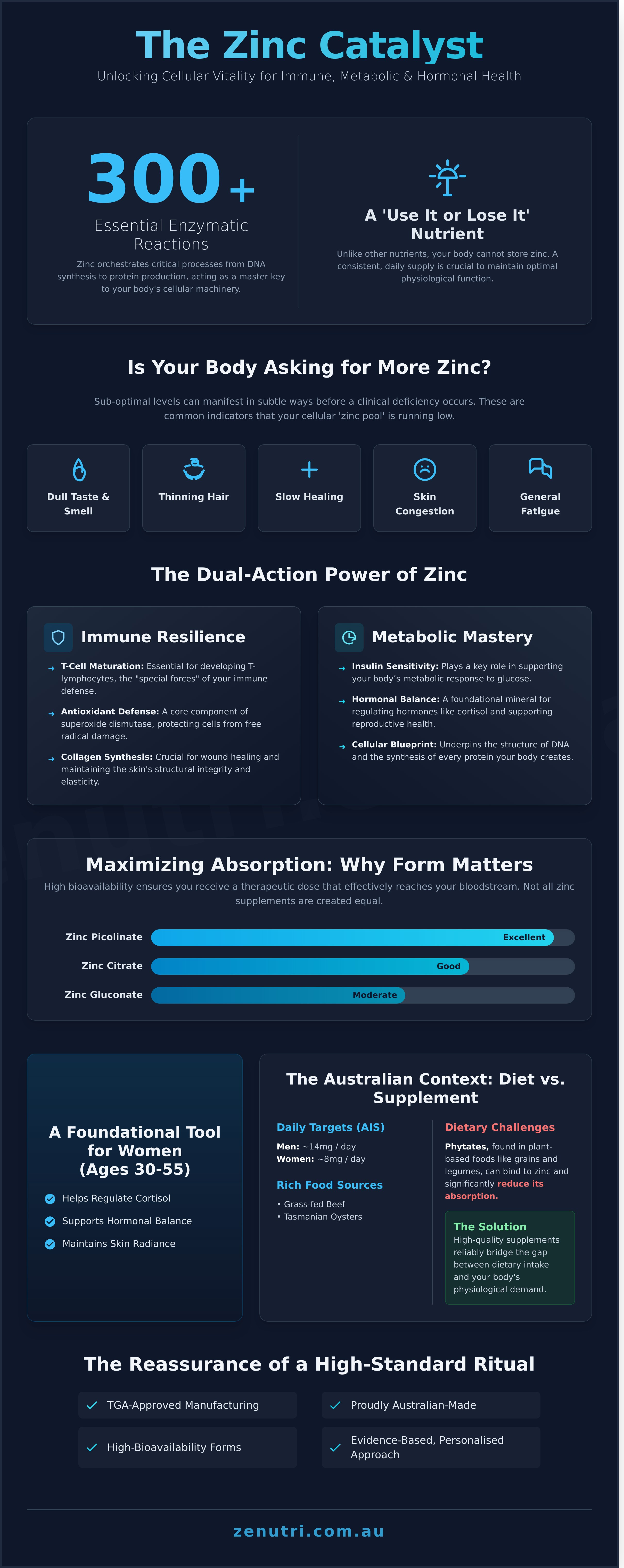 Zinc supplements infographic - visual guide