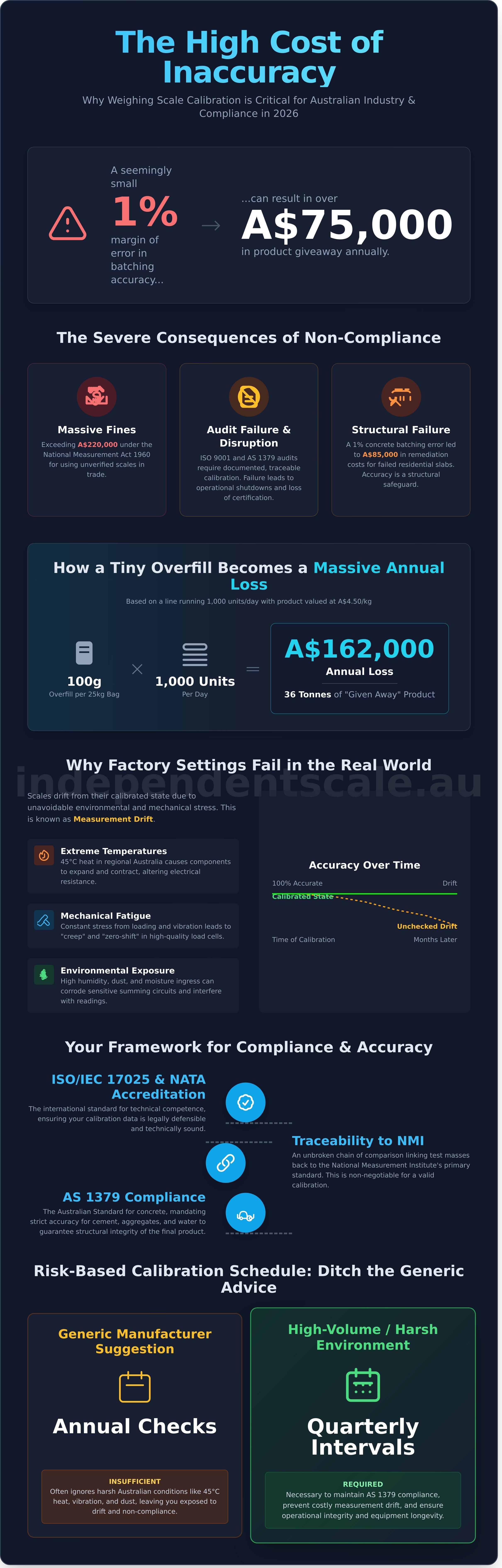 Weighing scale calibration infographic - visual guide