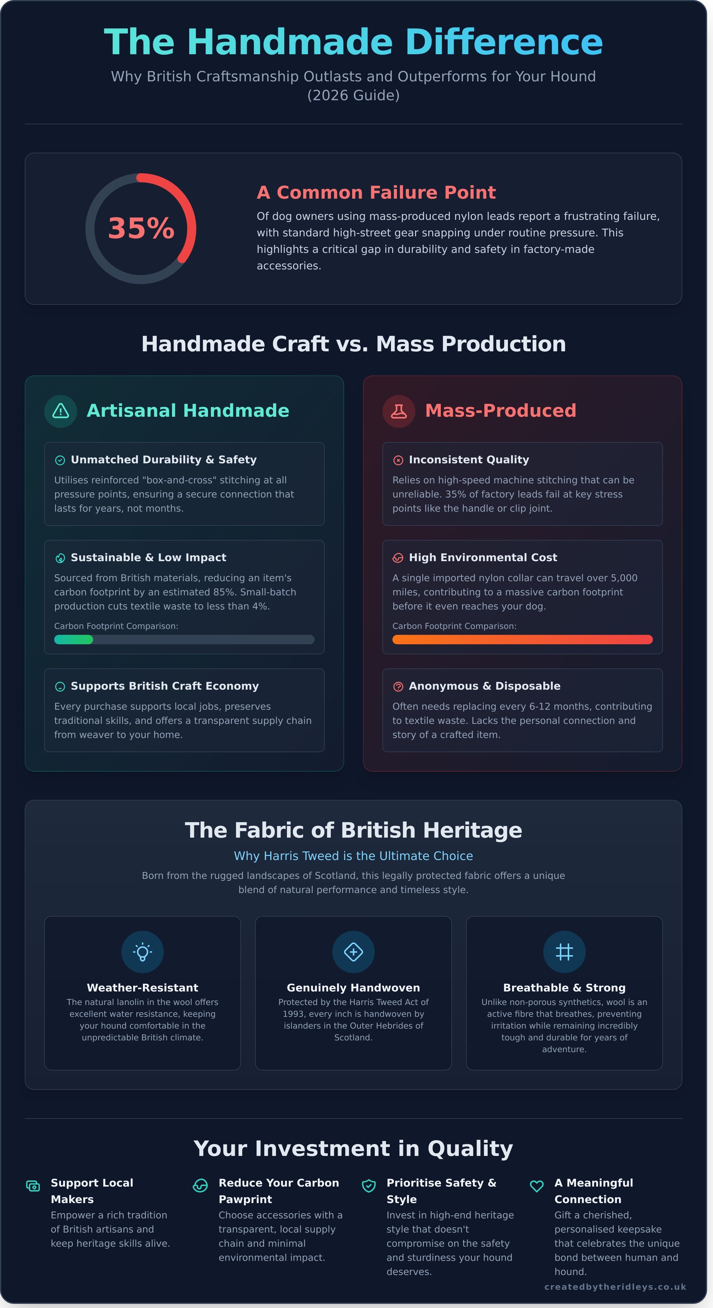 Handmade dog accessories UK infographic - visual guide