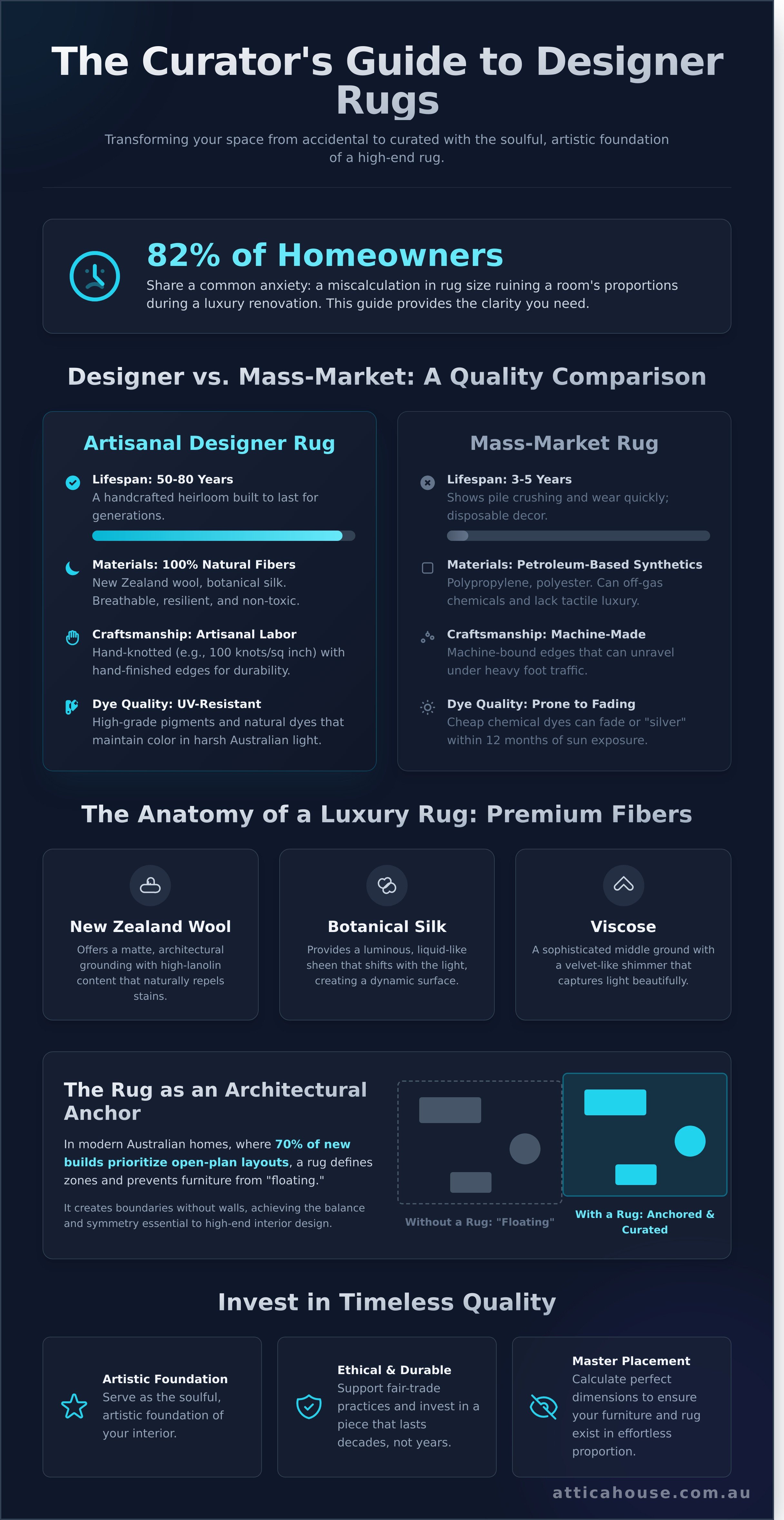 Designer rugs australia infographic - visual guide