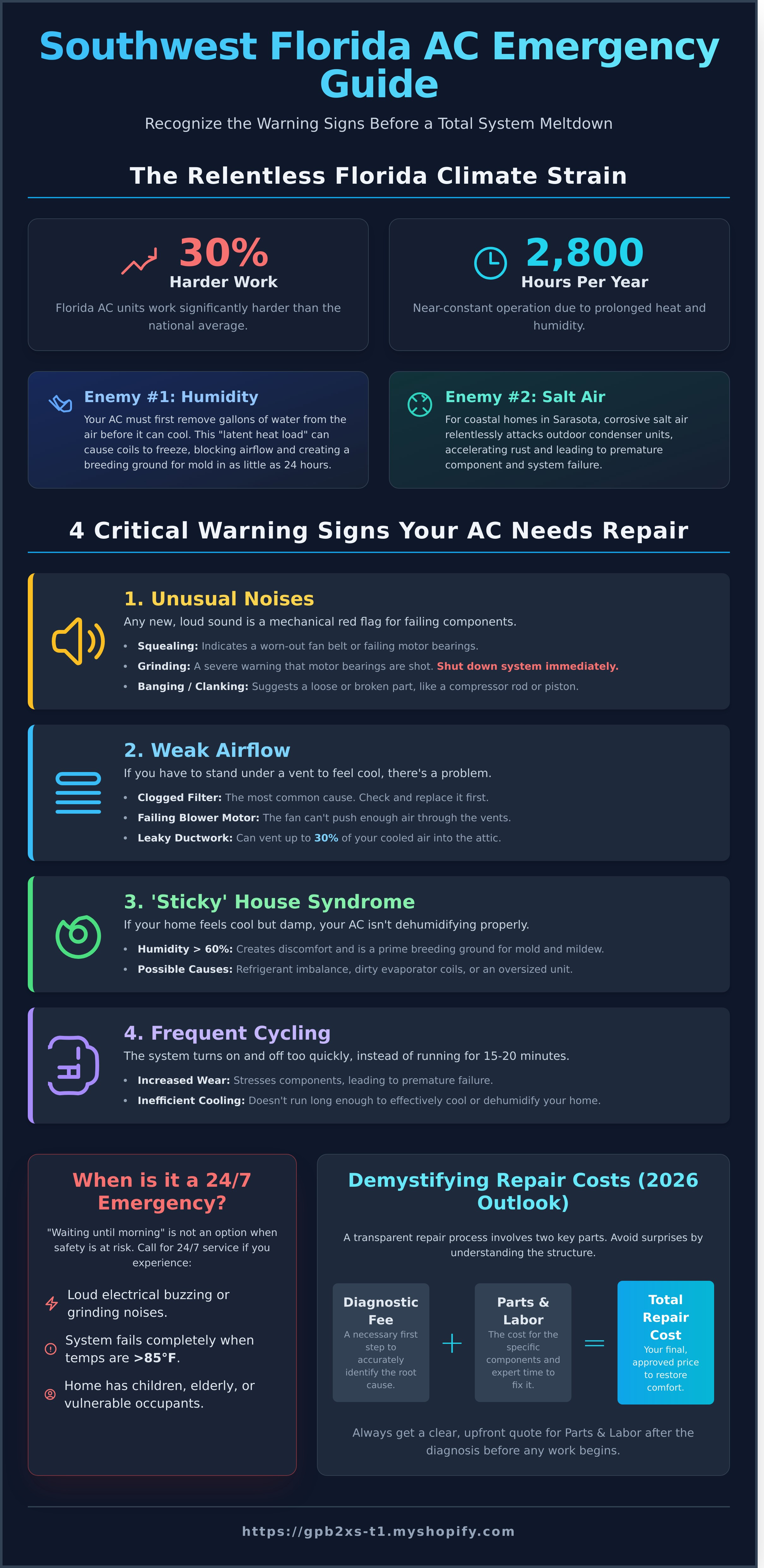 Ac repair infographic - visual guide