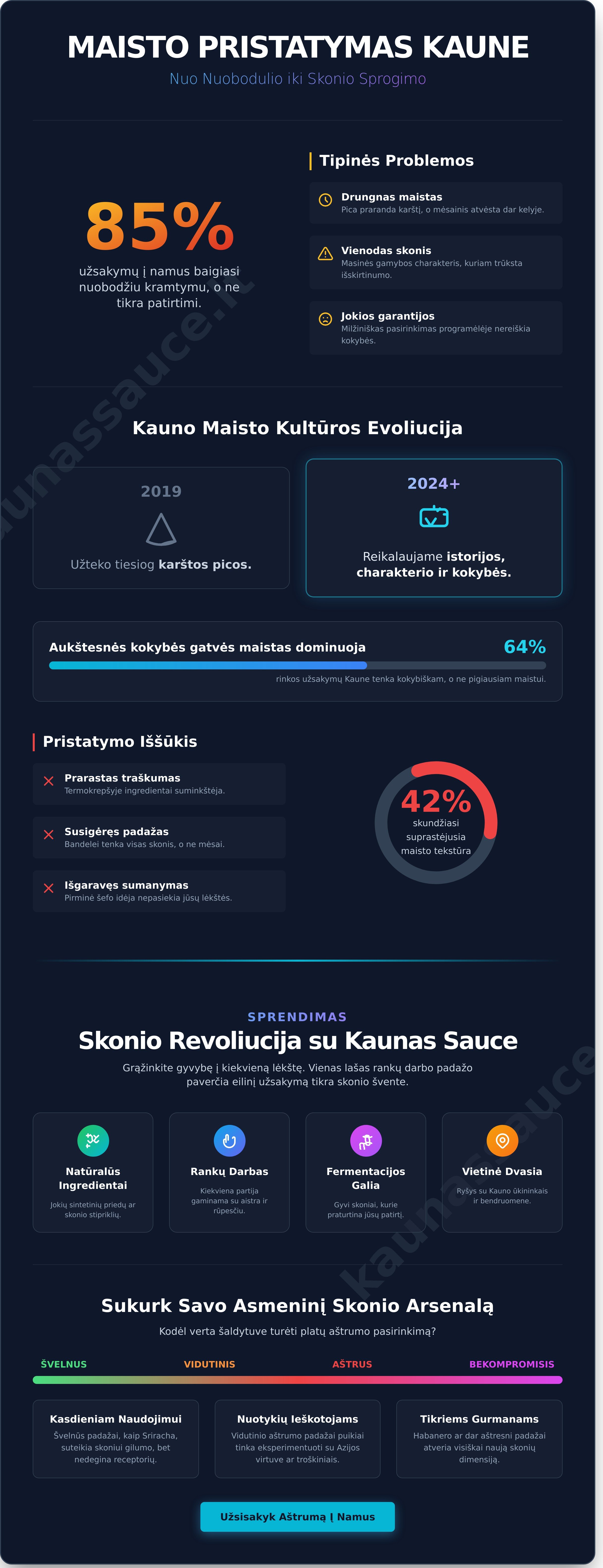 Maisto pristatymas Kaune infographic - visual guide