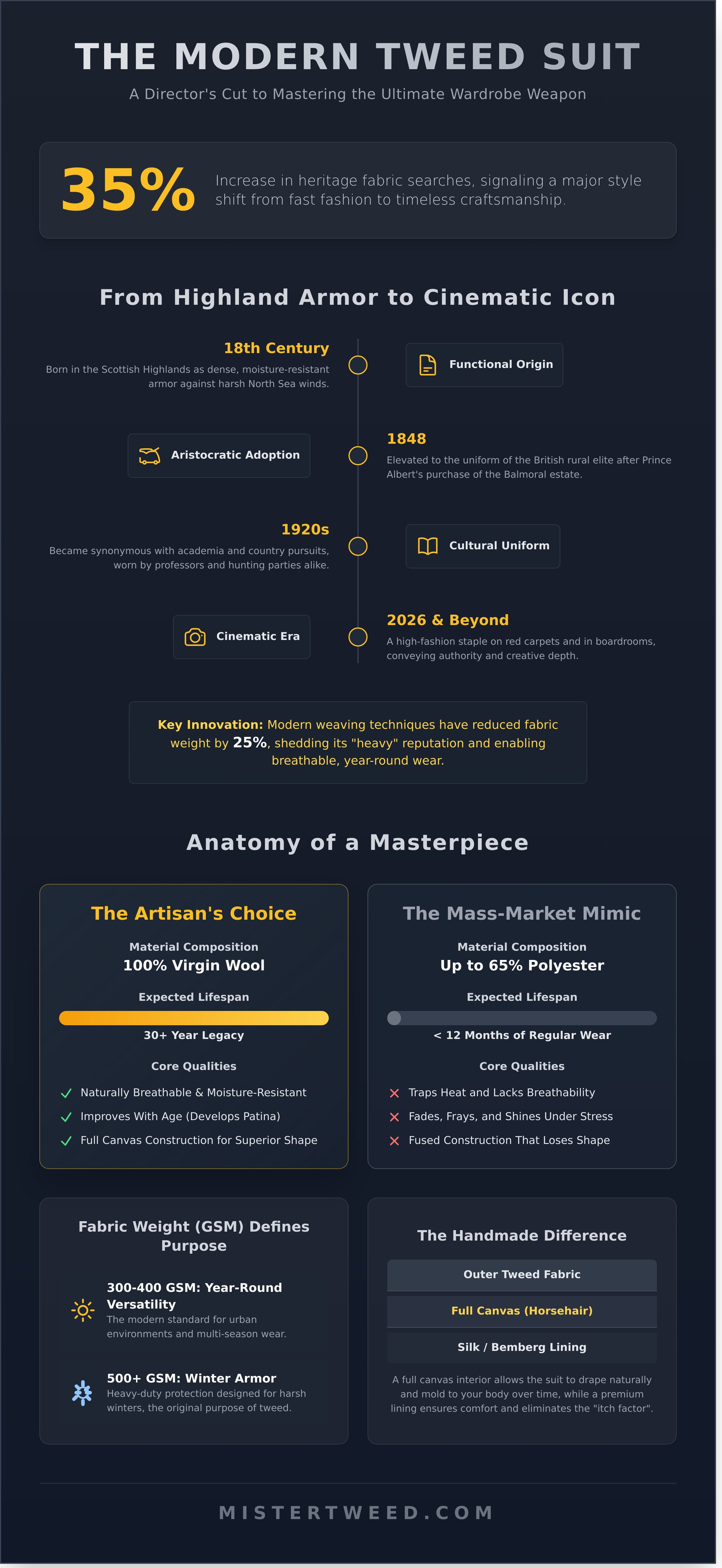 Tweed suit infographic - visual guide