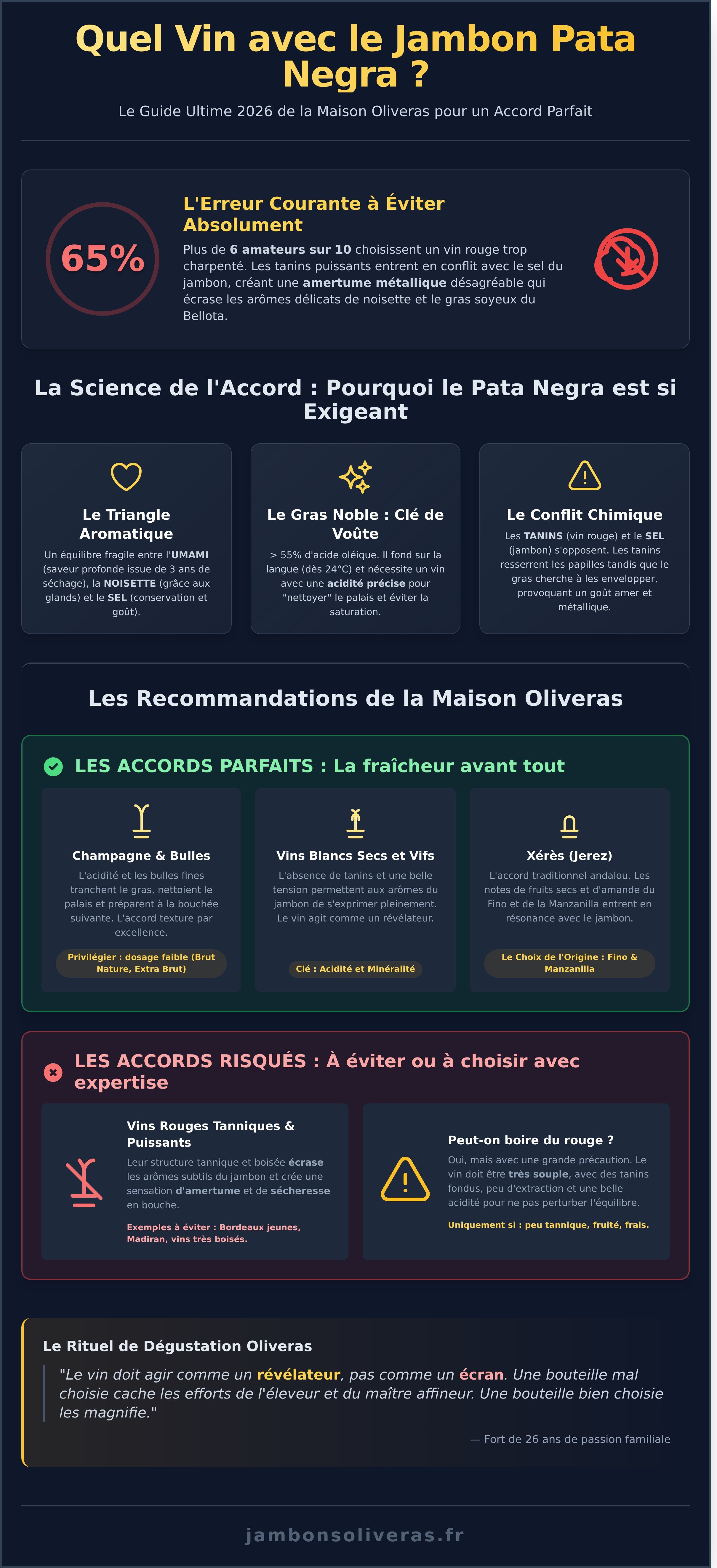 Quel vin avec le jambon pata negra infographic - visual guide