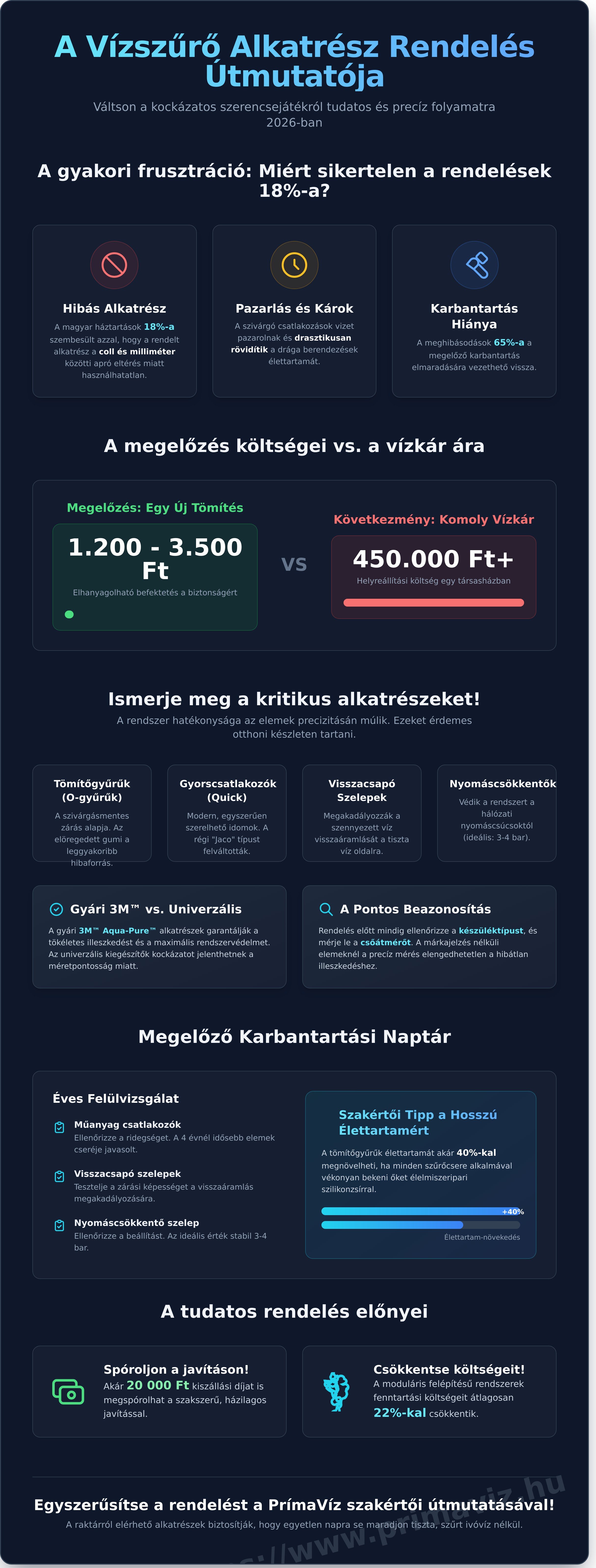 Vízszűrő alkatrész rendelés