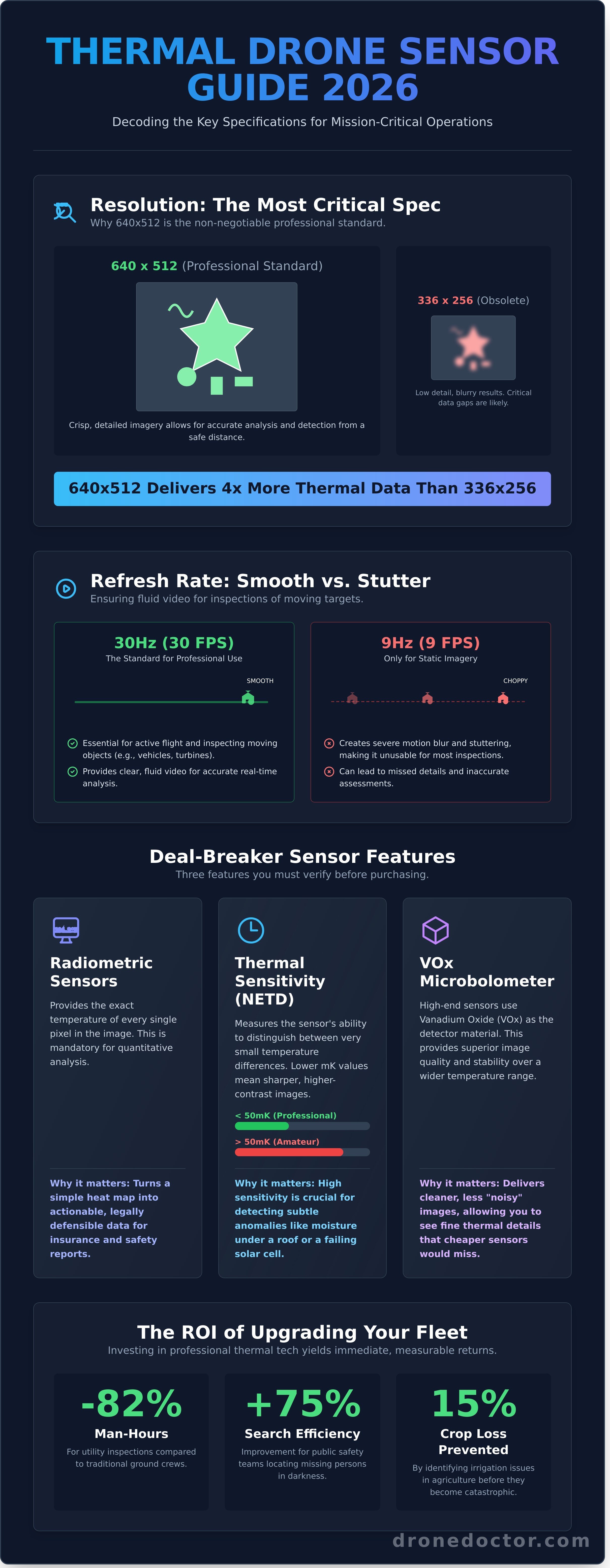 Thermal imaging drones for sale infographic - visual guide