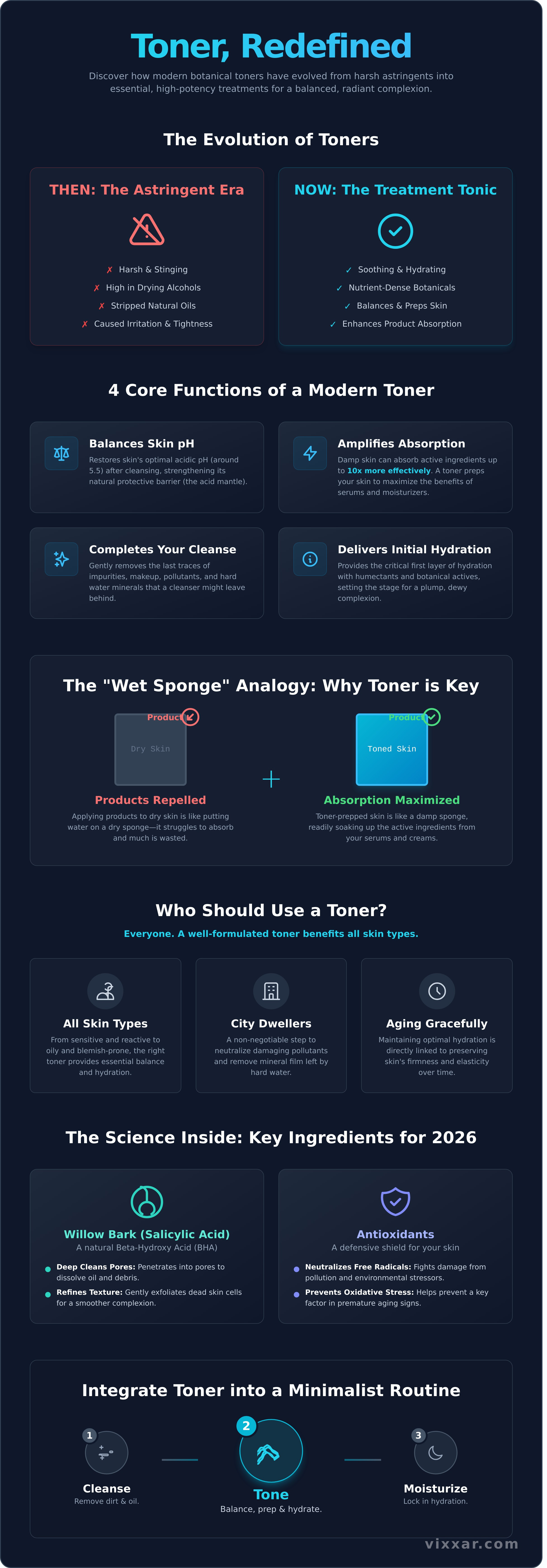 Toner skin toner infographic - visual guide