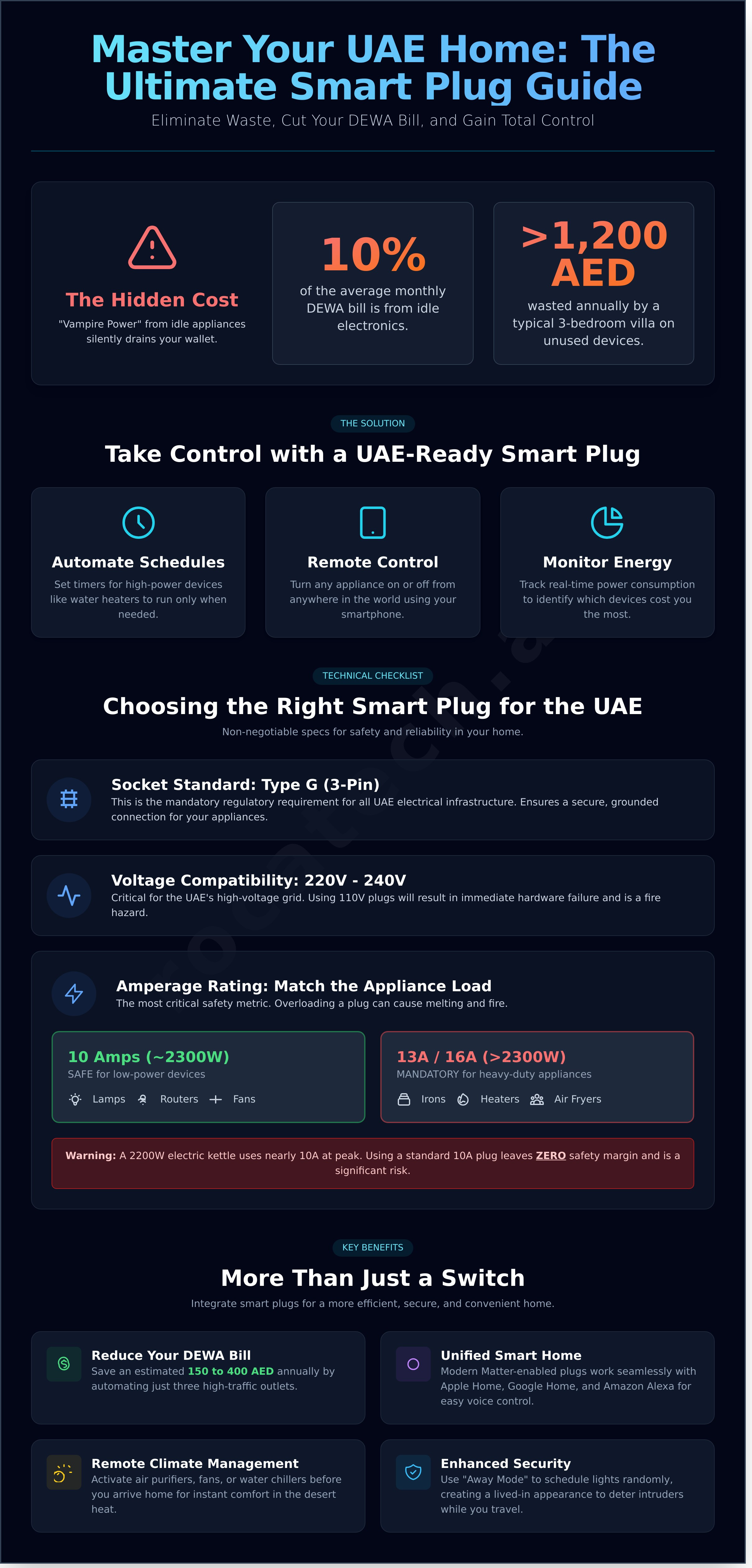 Smart plug uae infographic - visual guide