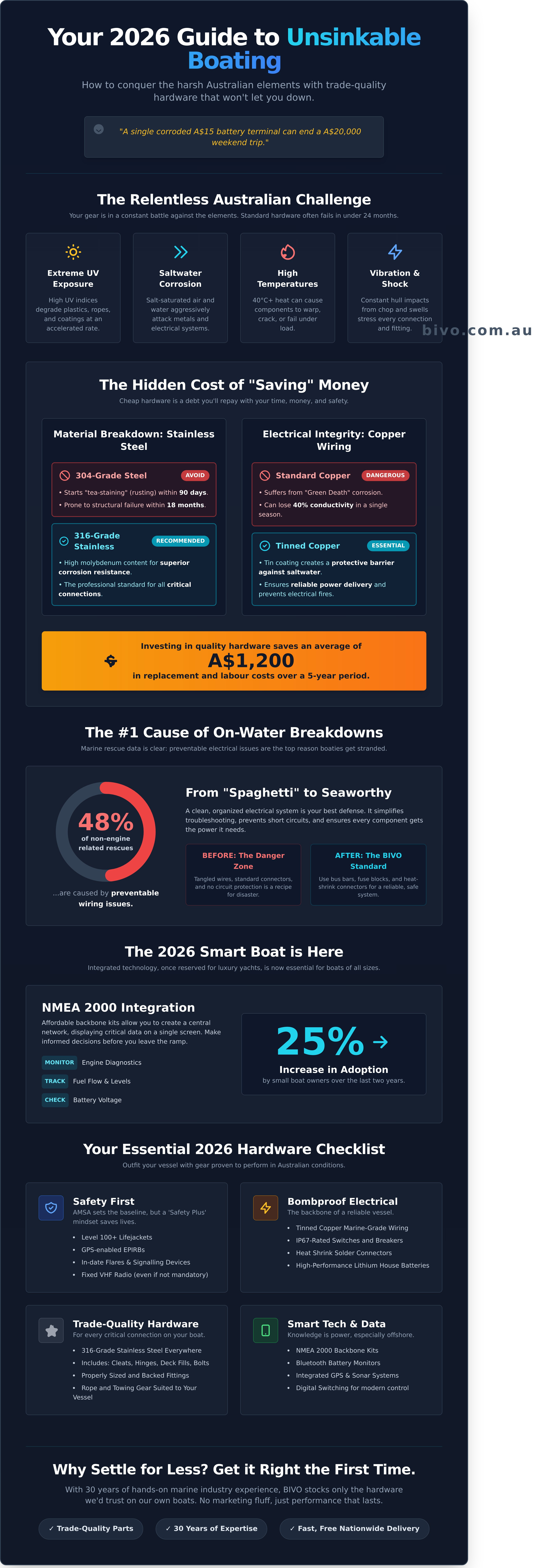 Boating accessories Australia infographic - visual guide
