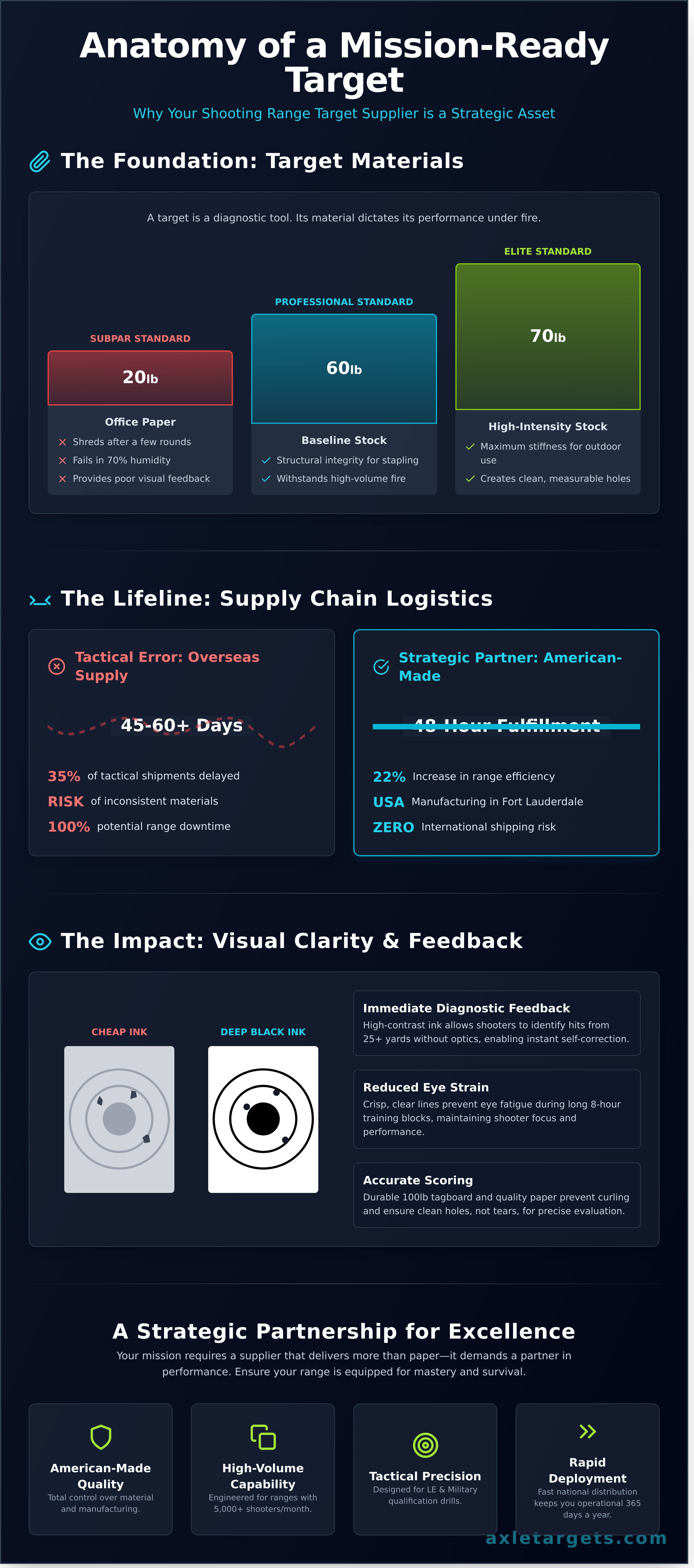 Shooting range targets supplier infographic - visual guide