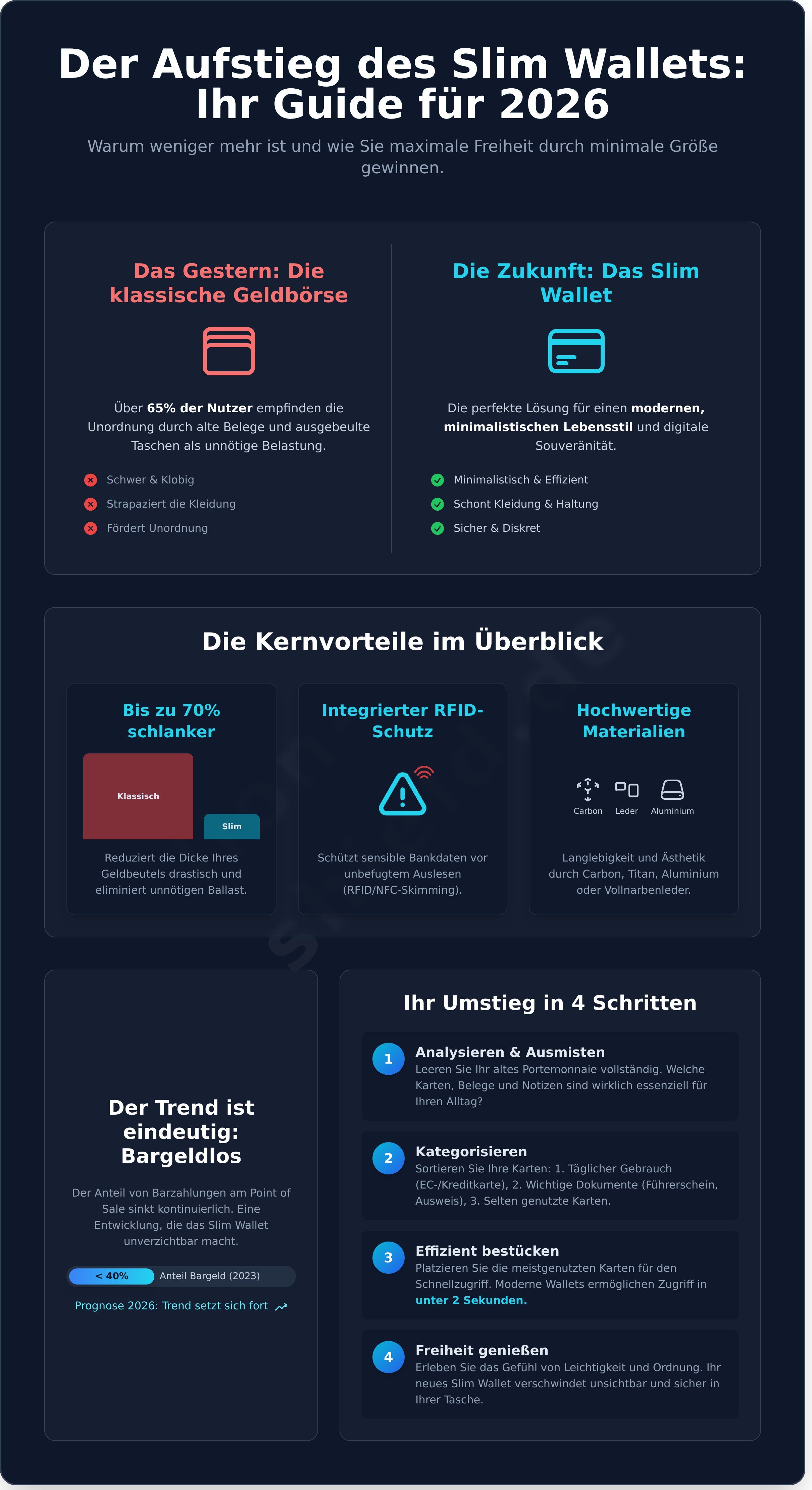 Wallet slim wallet infographic - visual guide