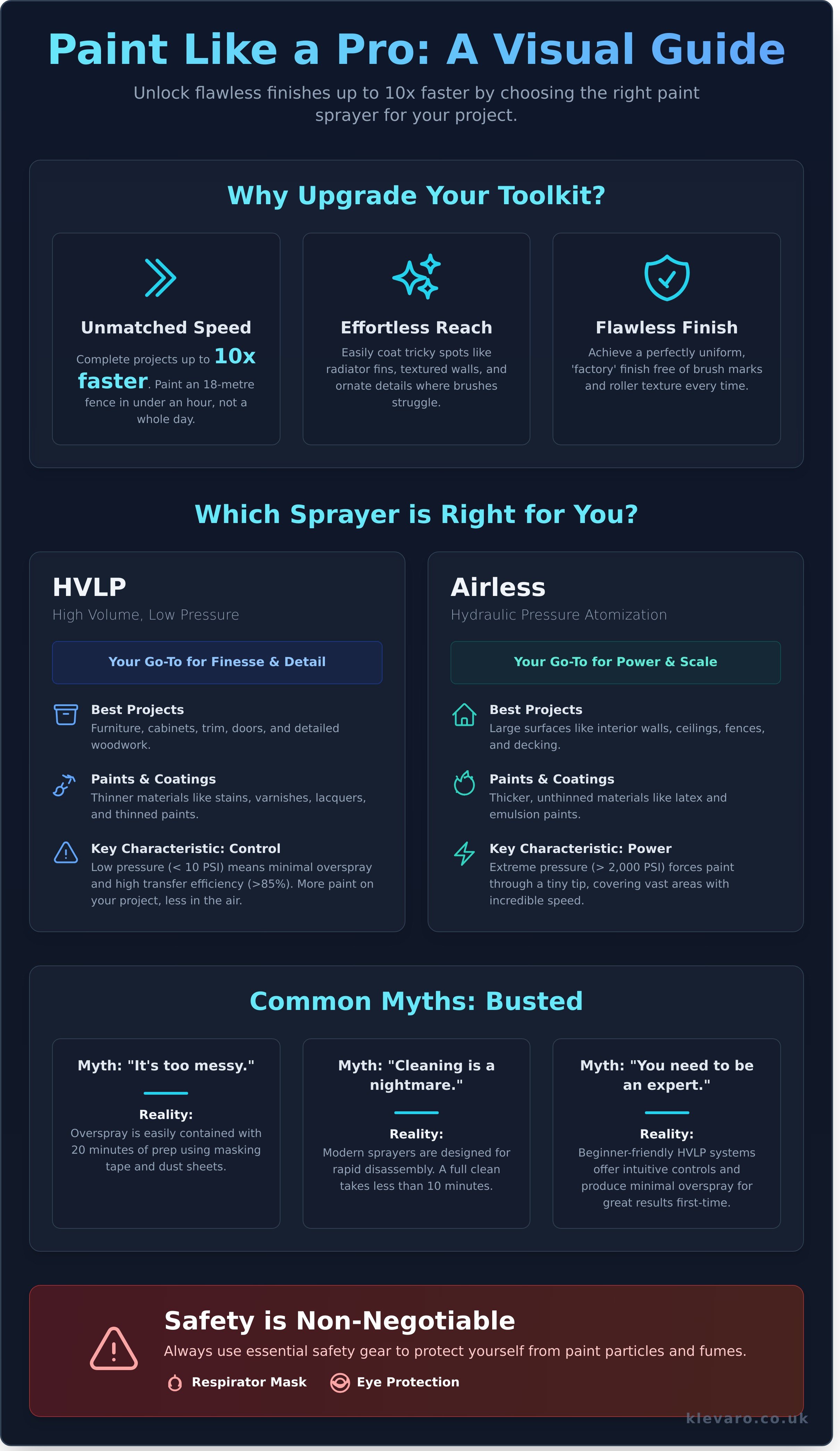 Paint sprayer infographic - visual guide
