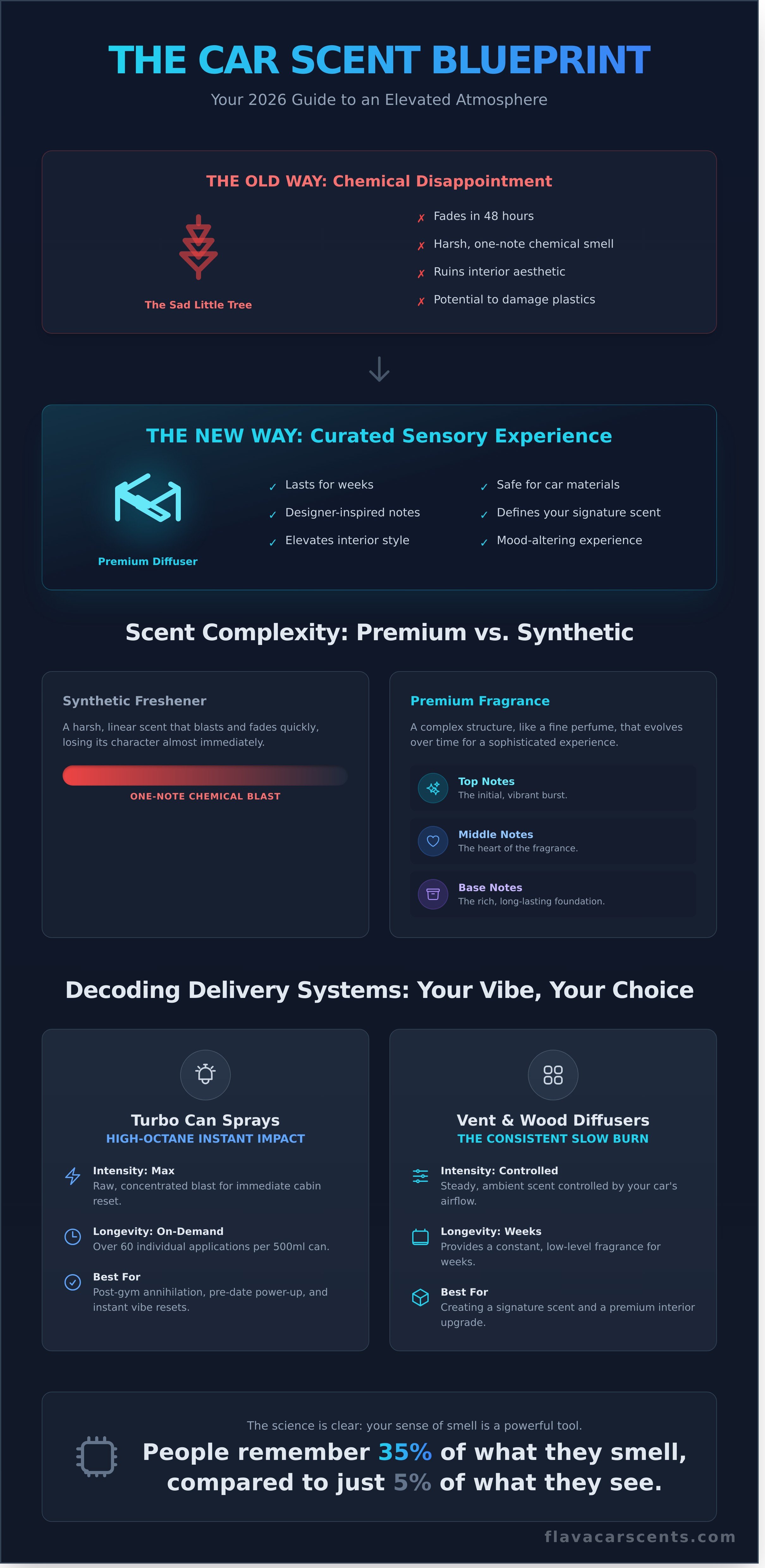 Car scents infographic - visual guide