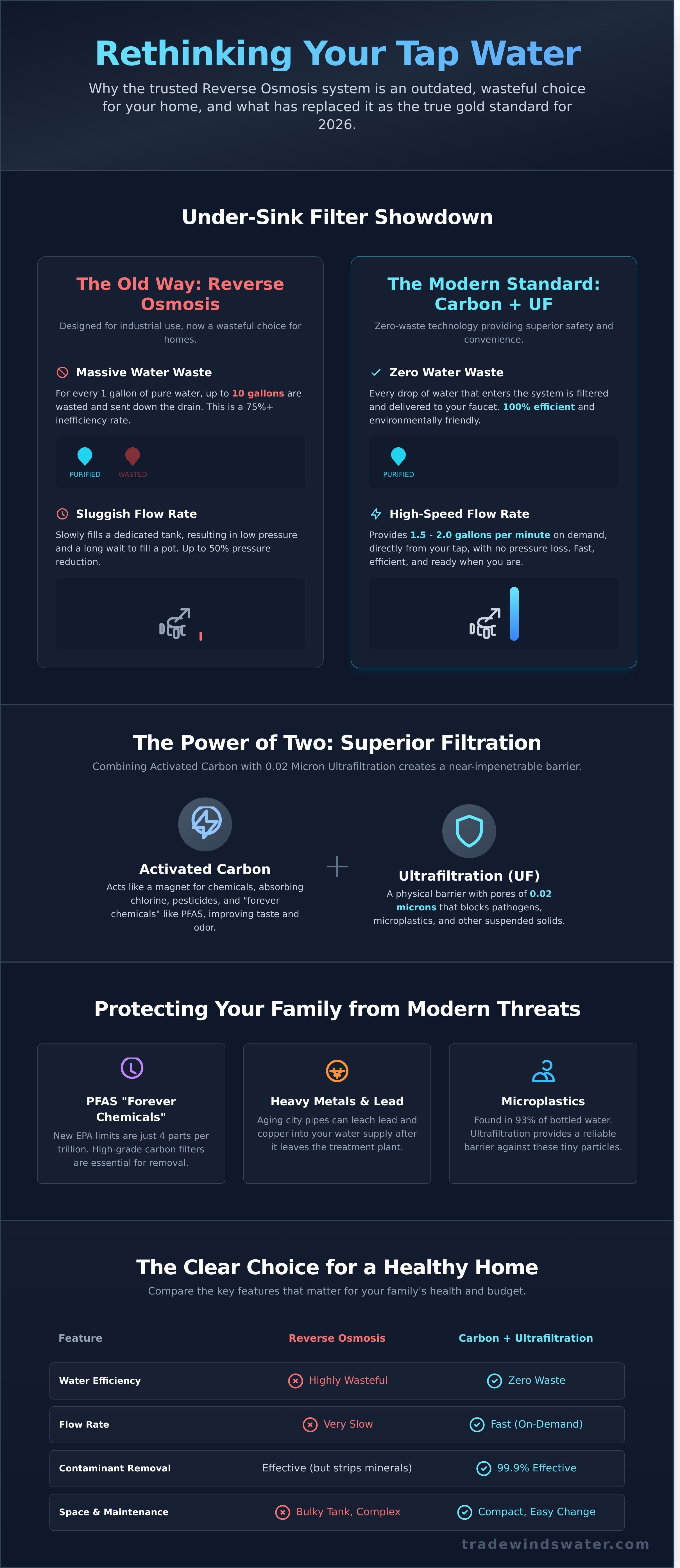 Under sink water filter infographic - visual guide
