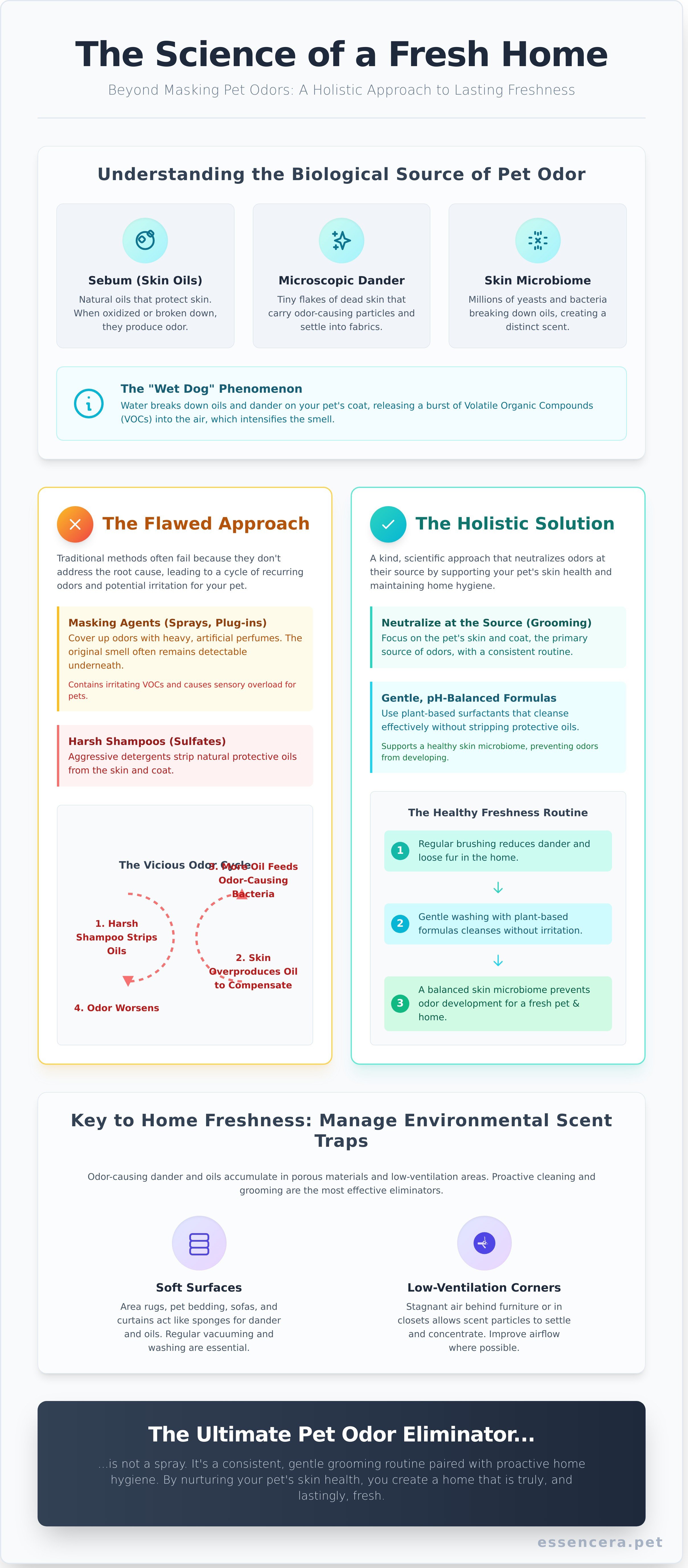 Pet odor eliminator for home infographic - visual guide
