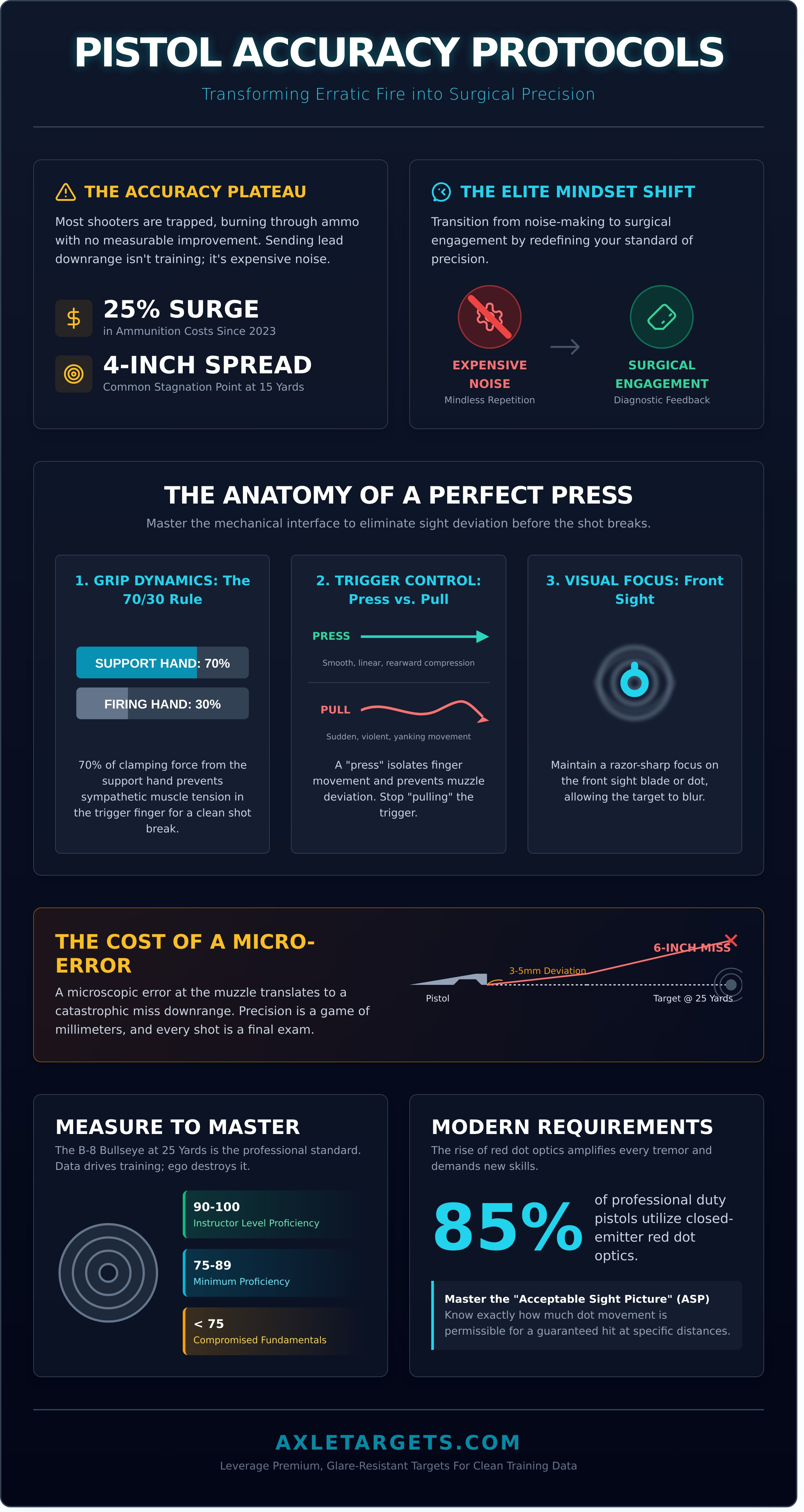 Pistol accuracy drills infographic - visual guide