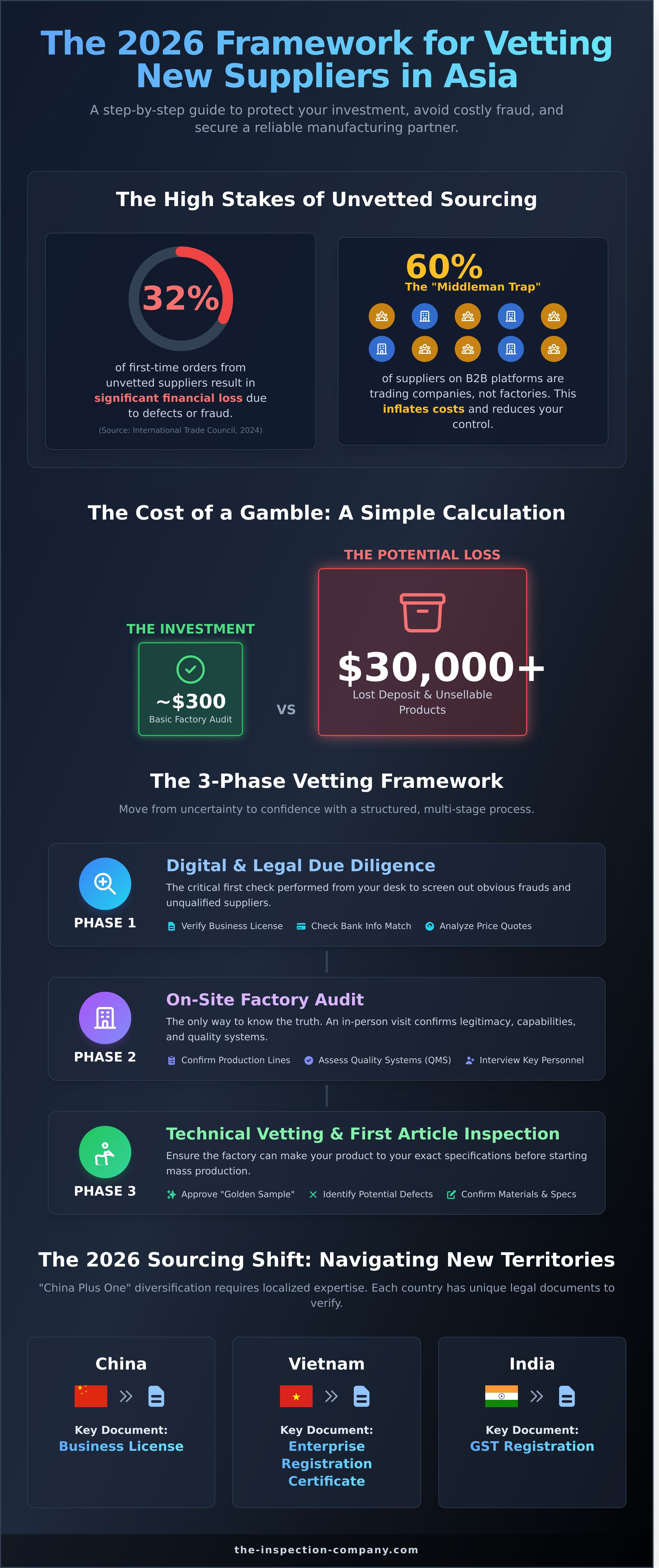 Vet a new supplier in asia