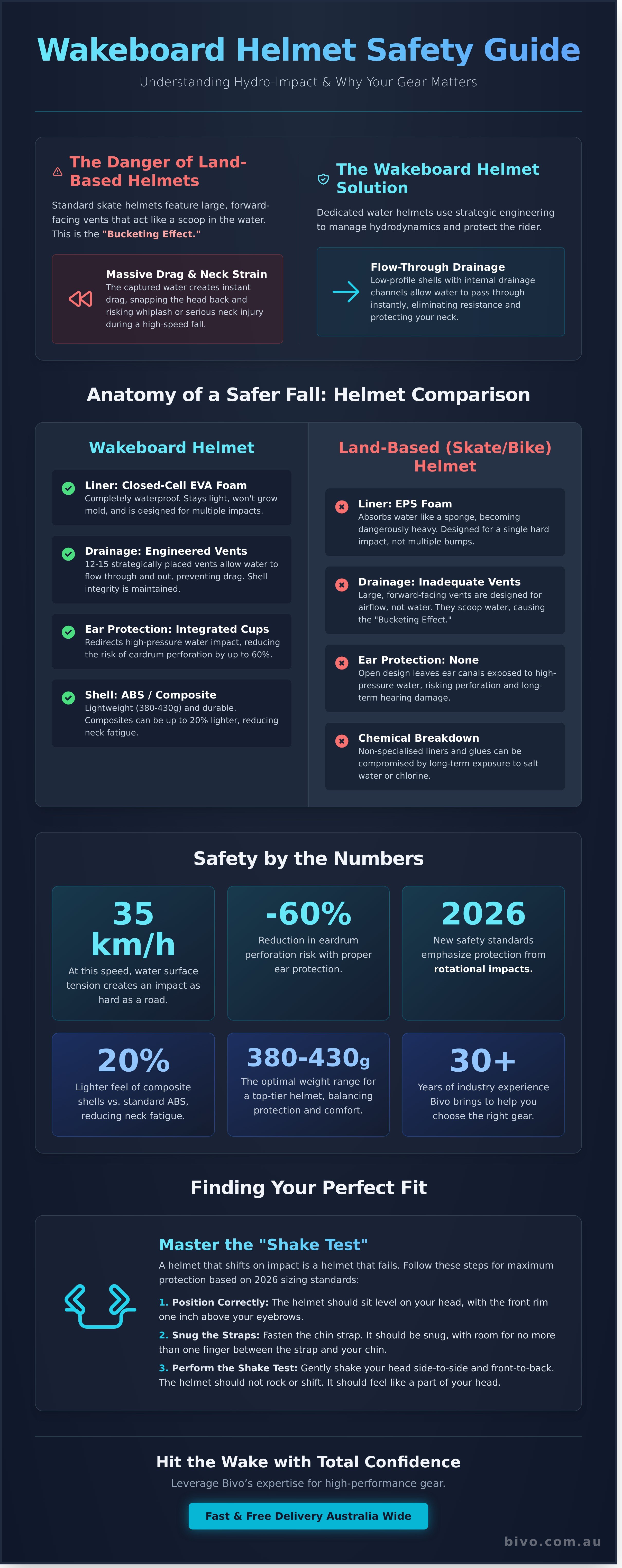 Wakeboard helmet infographic - visual guide