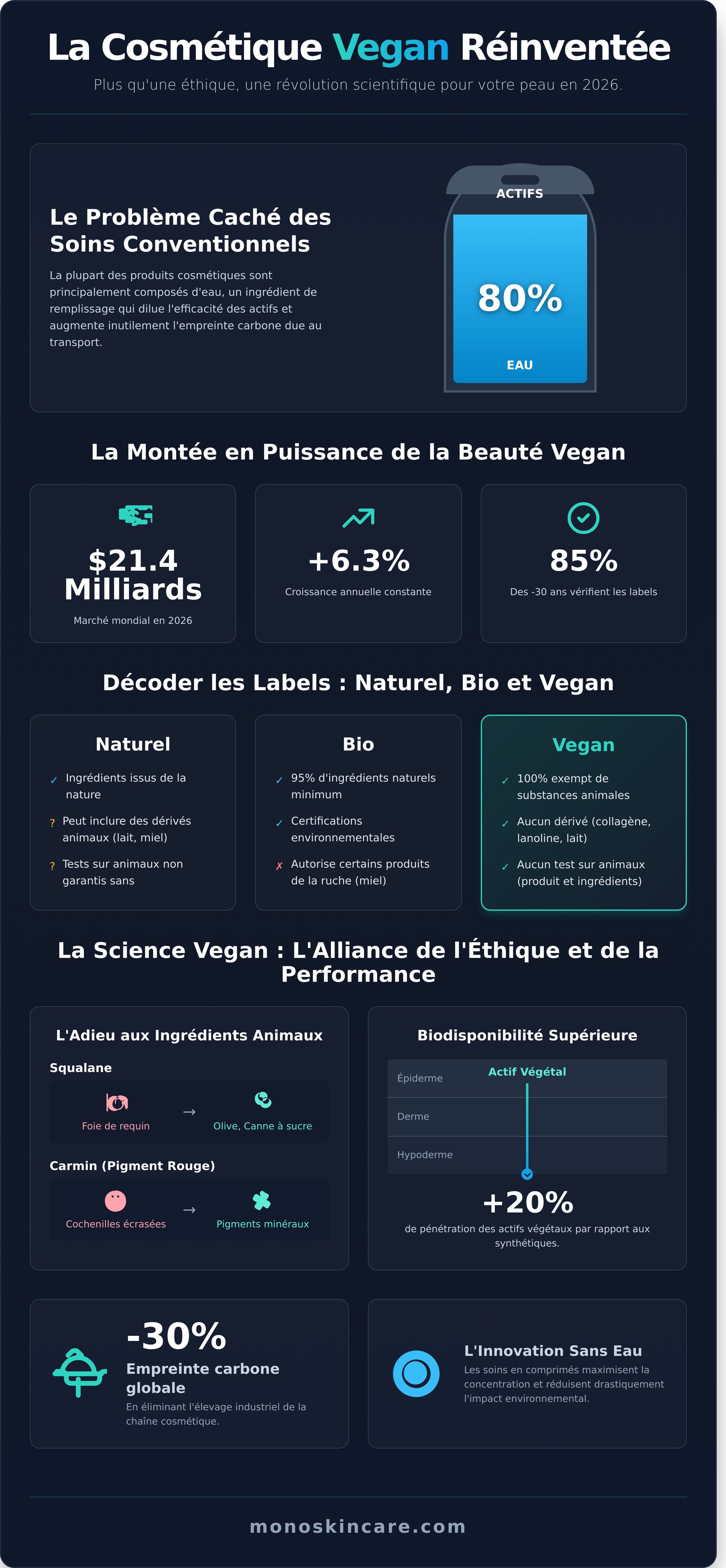 Cosmétique vegan infographic - visual guide