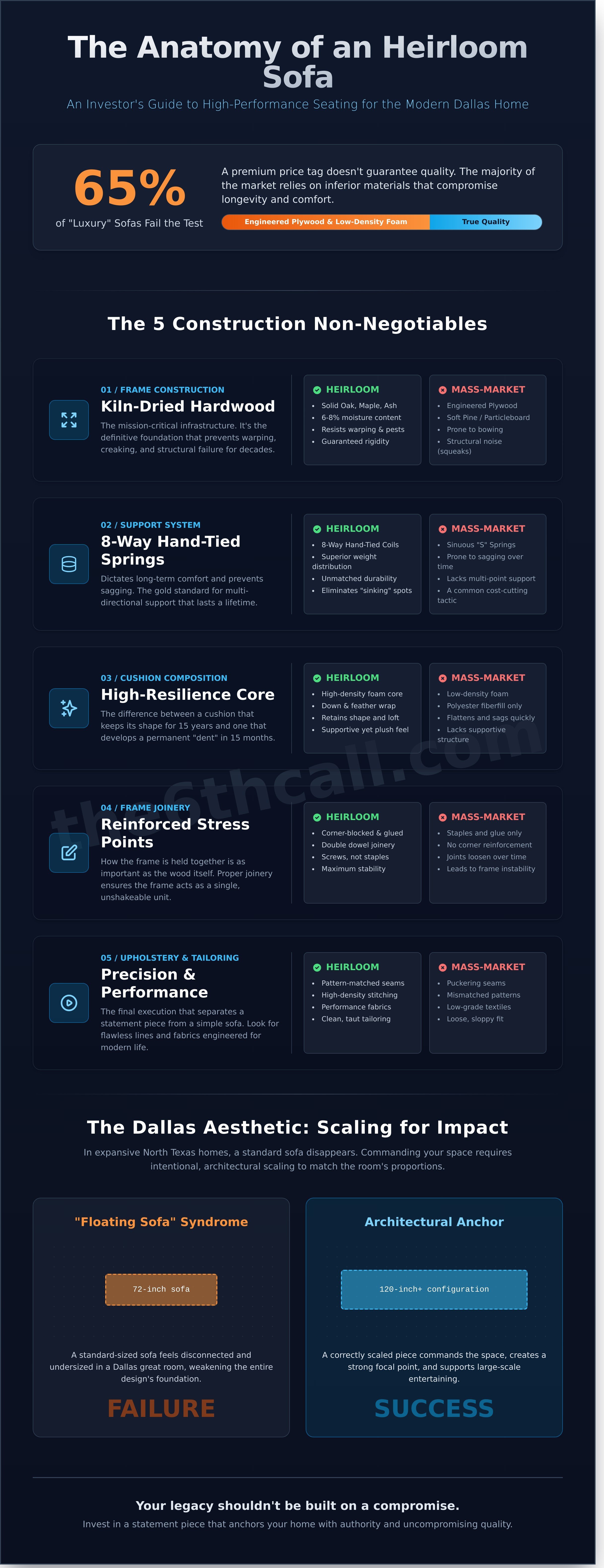High-end modern sofas Dallas infographic - visual guide