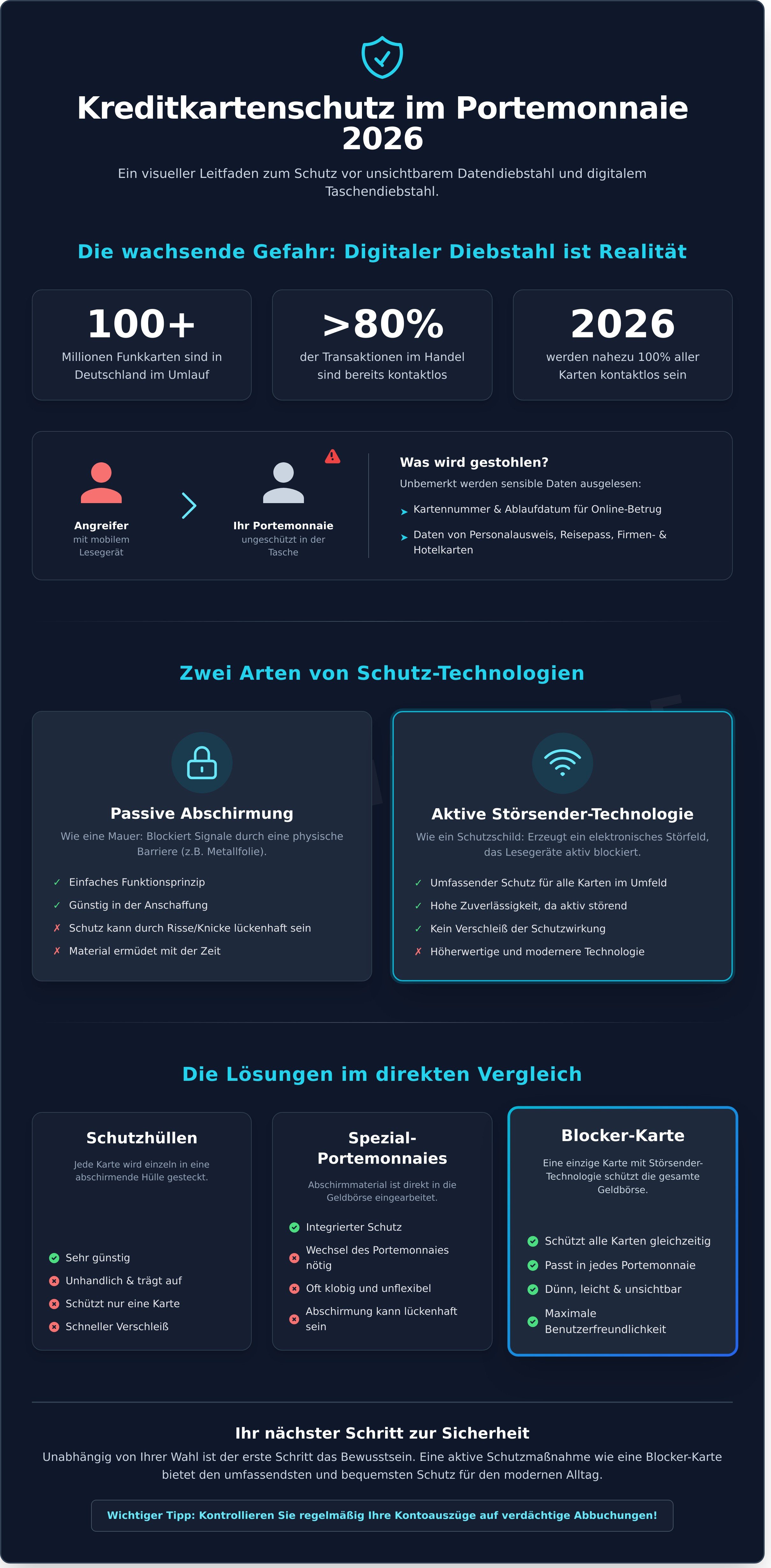 Kreditkartenschutz im portemonnaie infographic - visual guide