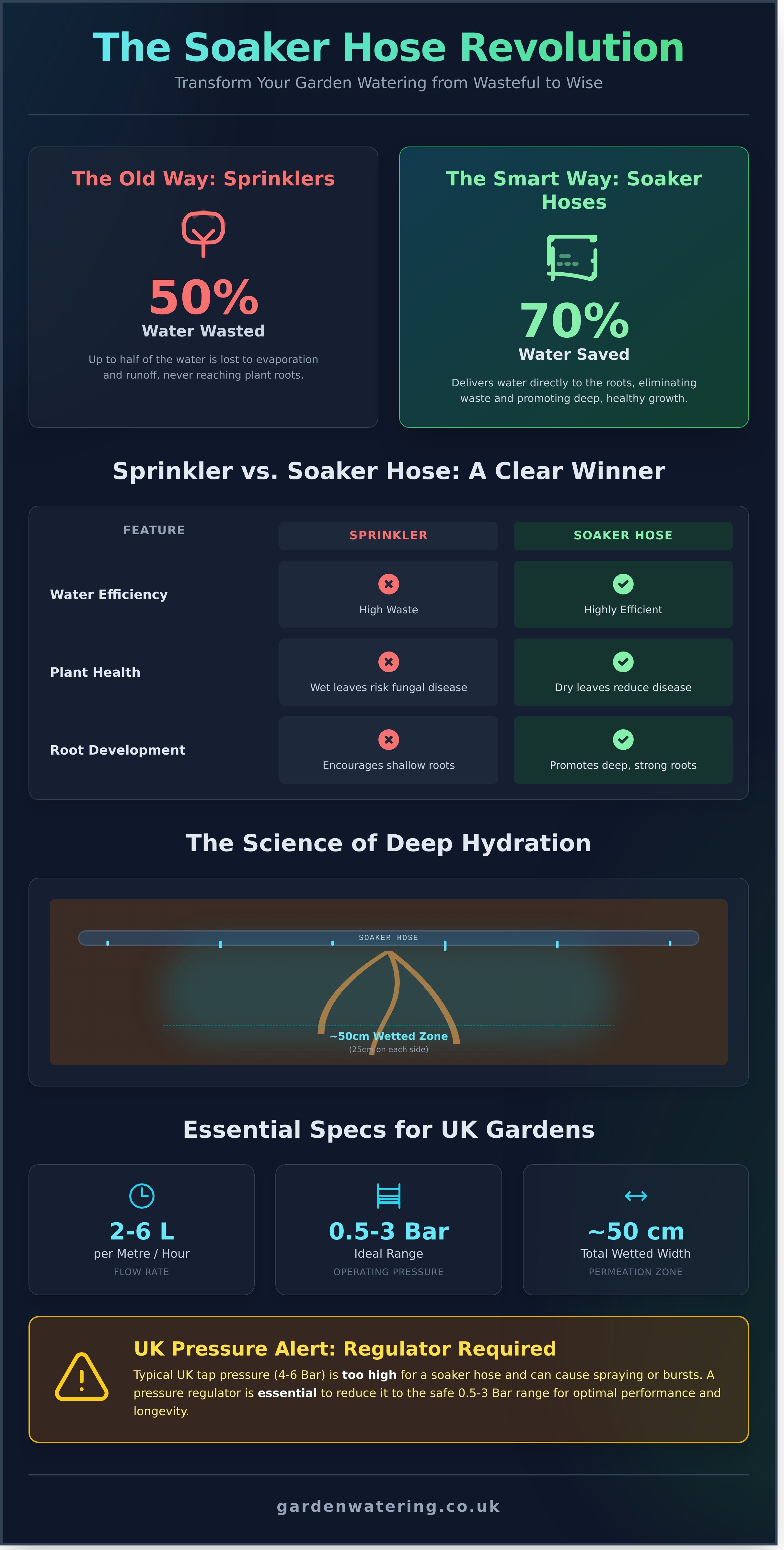Soaker hose infographic - visual guide