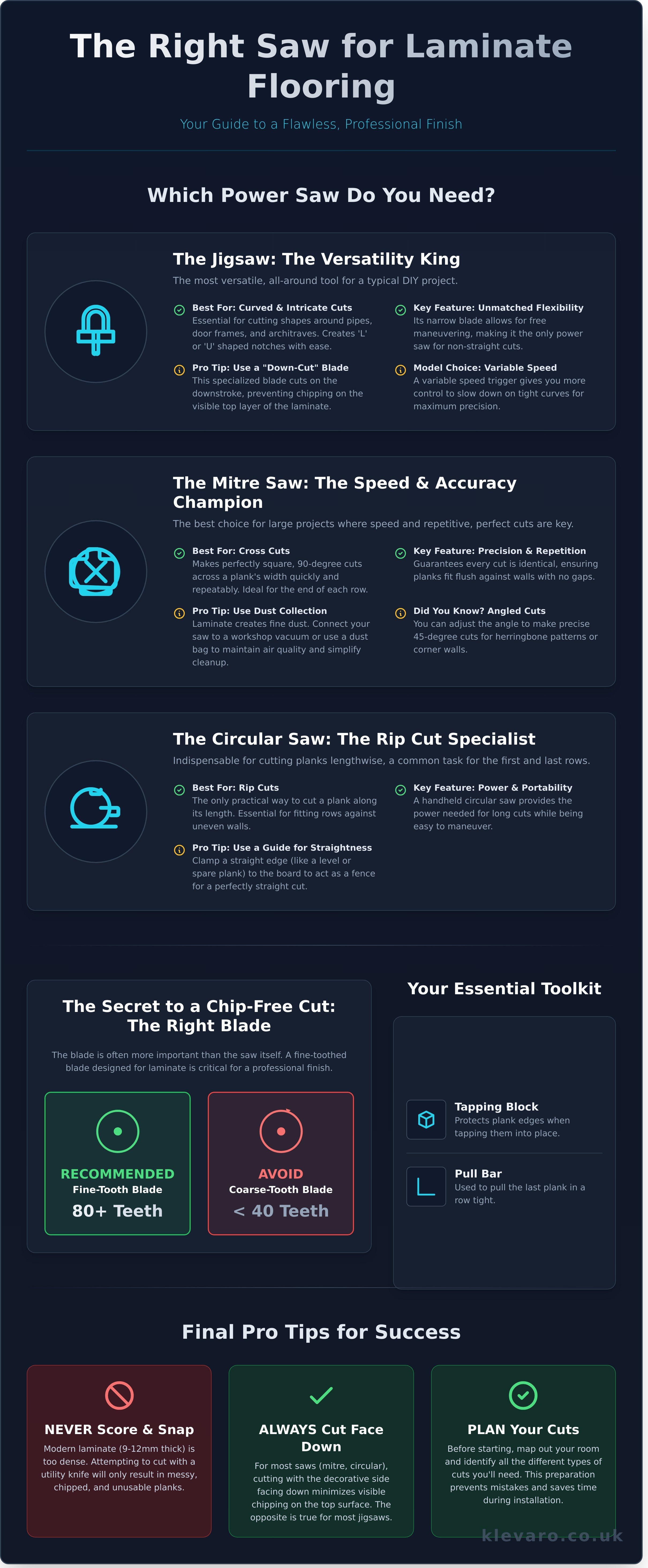 What saw do i need to cut laminate flooring infographic - visual guide