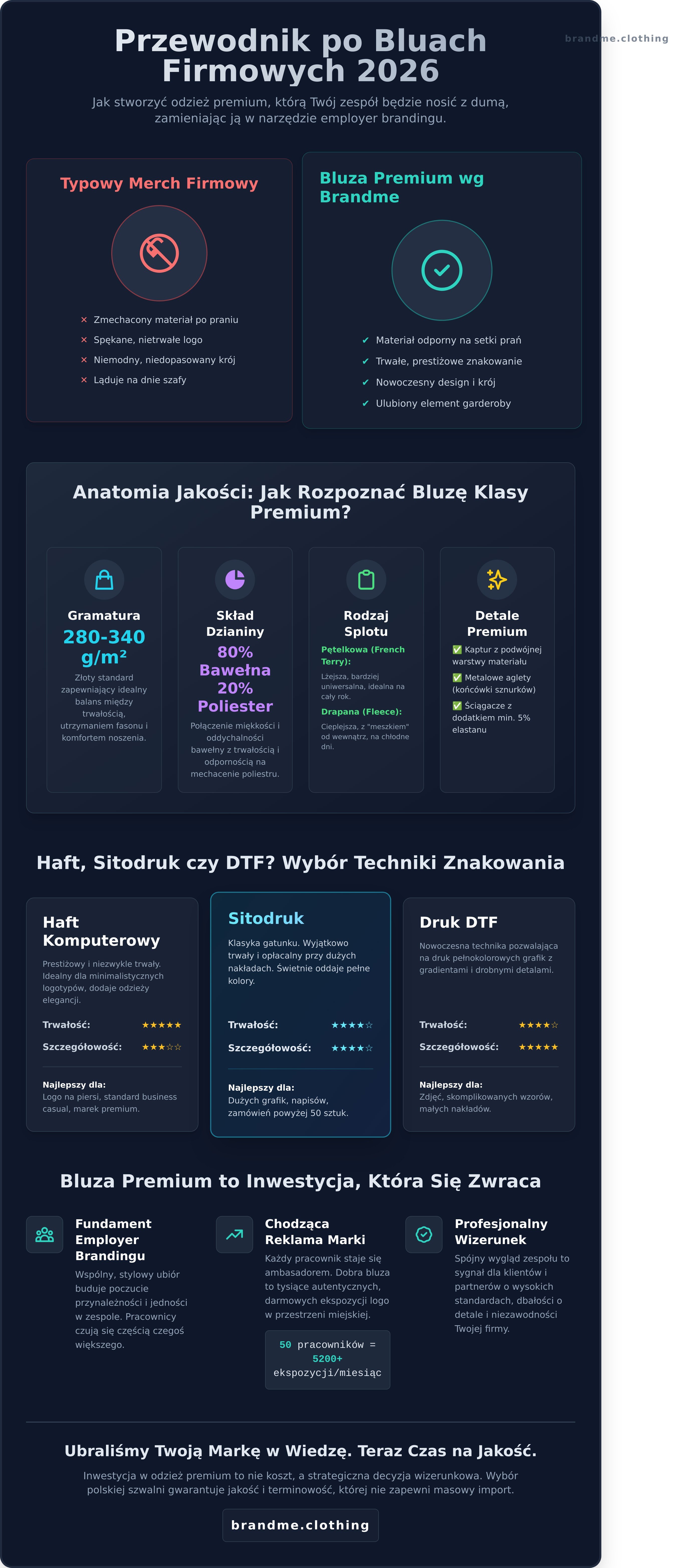 Bluzy firmowe z kapturem infographic - visual guide
