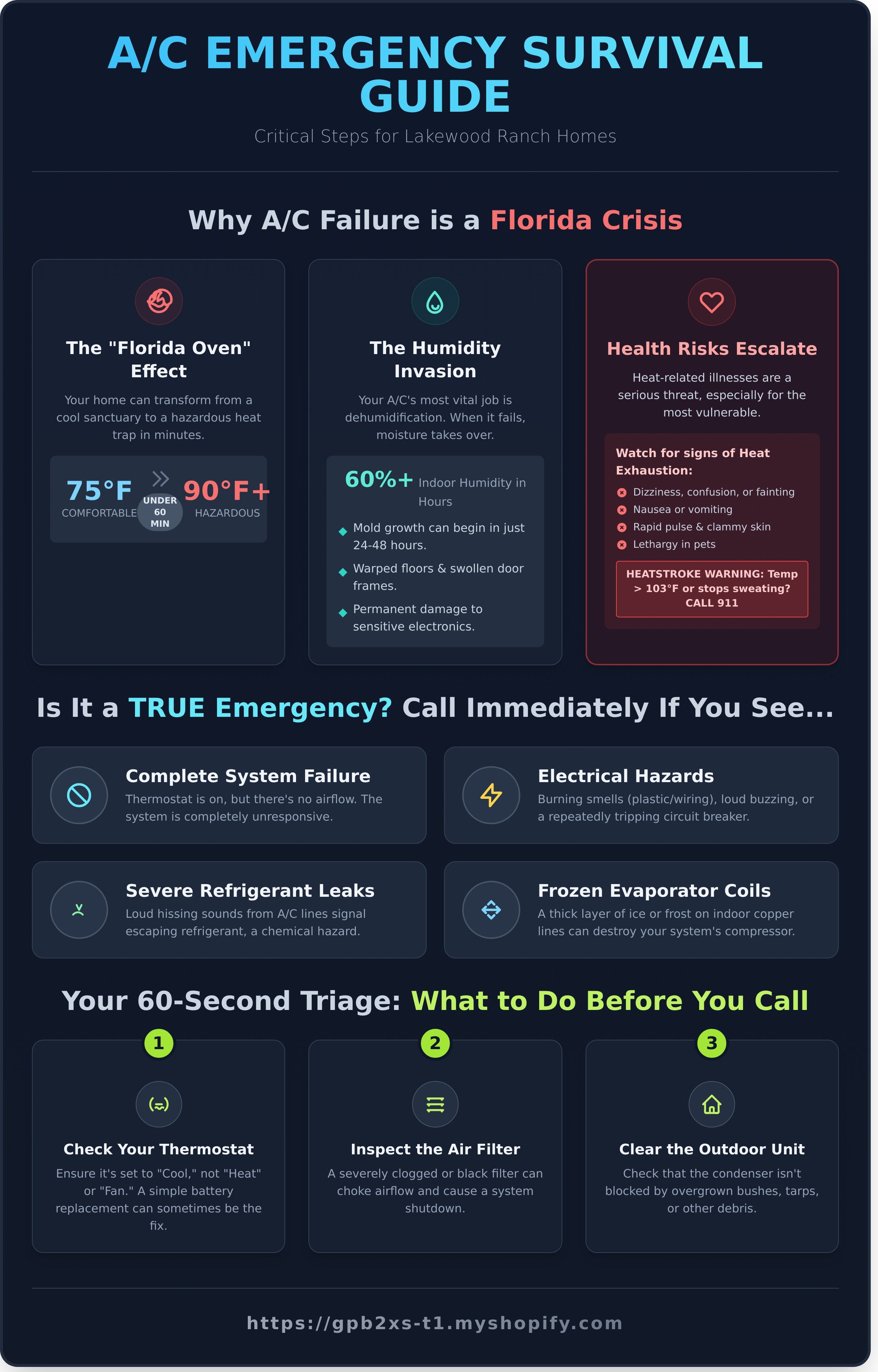 Emergency AC repair Lakewood Ranch infographic - visual guide