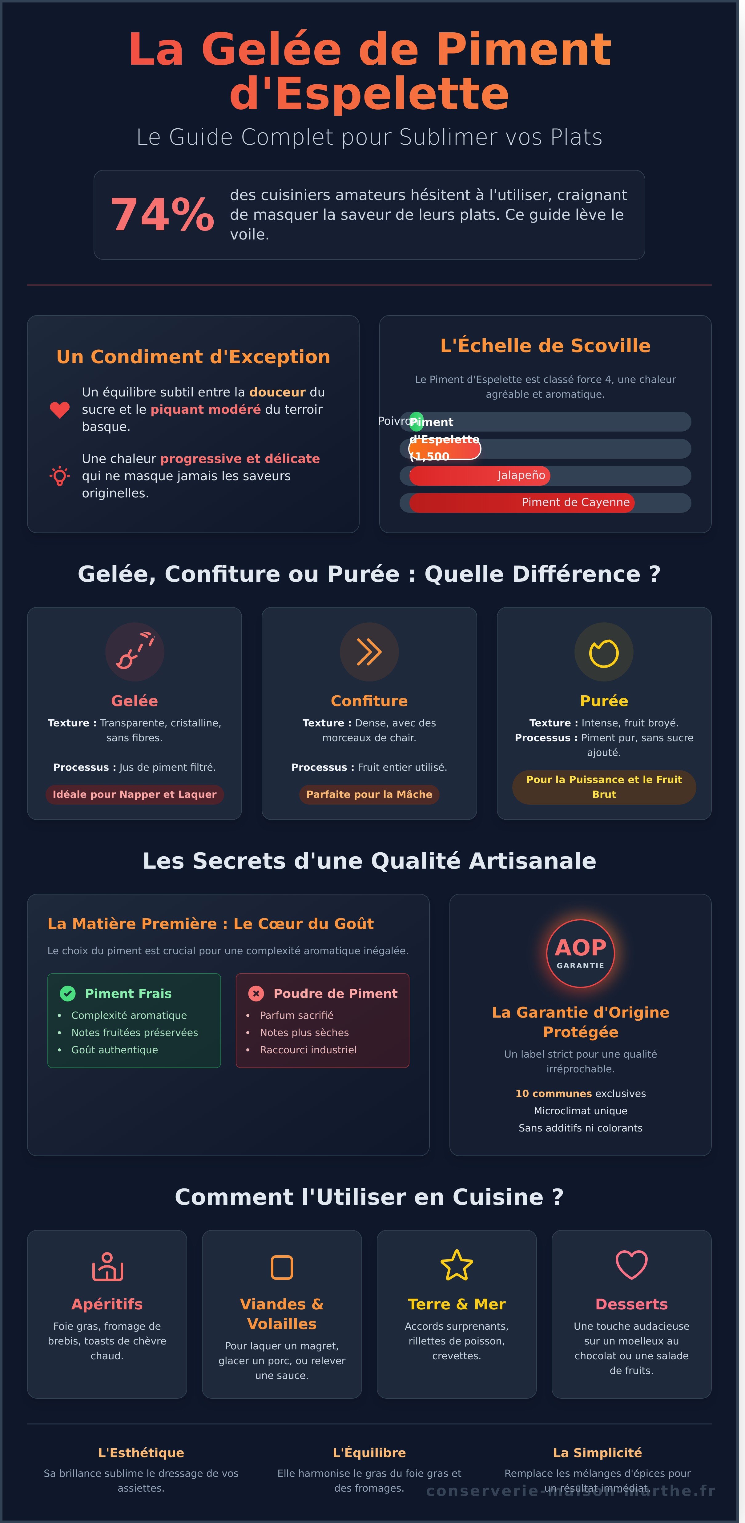 Gelée de piment d'espelette infographic - visual guide